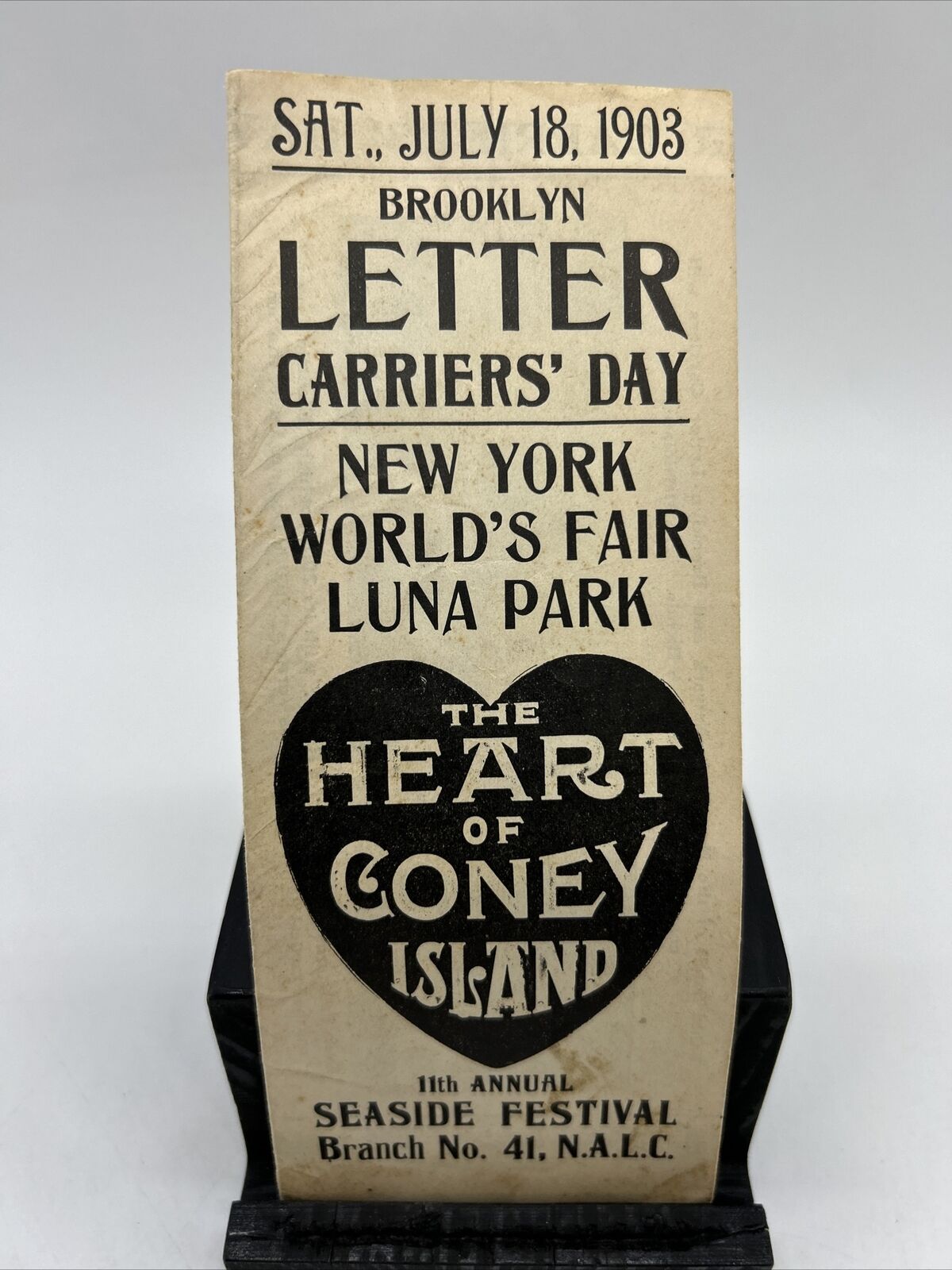 1903 New York World’s Fair Luna Park Letter Carriers’ Day 11th Branch Panflet