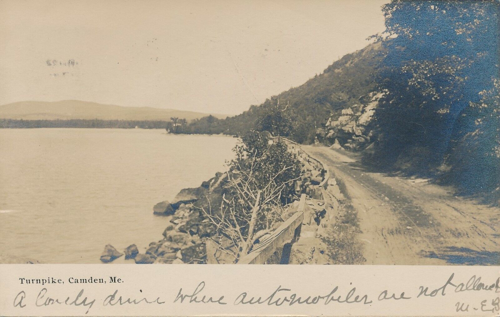 CAMDEN ME – Turnpike Real Photo Postcard rppc – udb – 1906