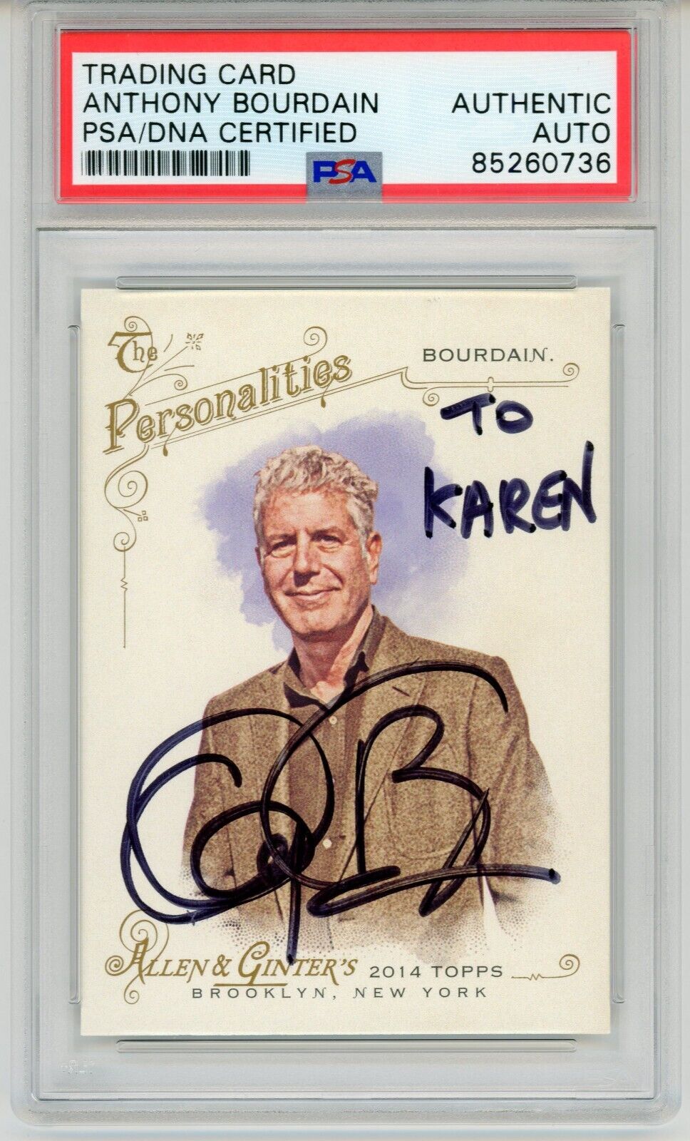Anthony Bourdain ~ Signed Autographed 2014 Topps Trading Card Auto ~ PSA DNA