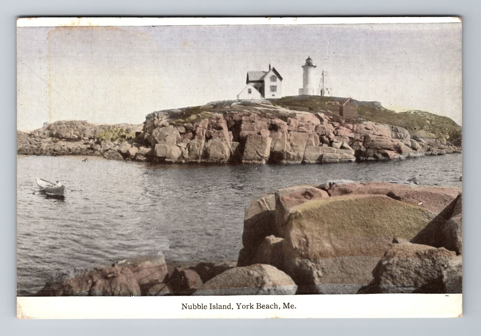 York Beach, ME-Maine, Nubble Island Light House c1910, Vintage Postcard