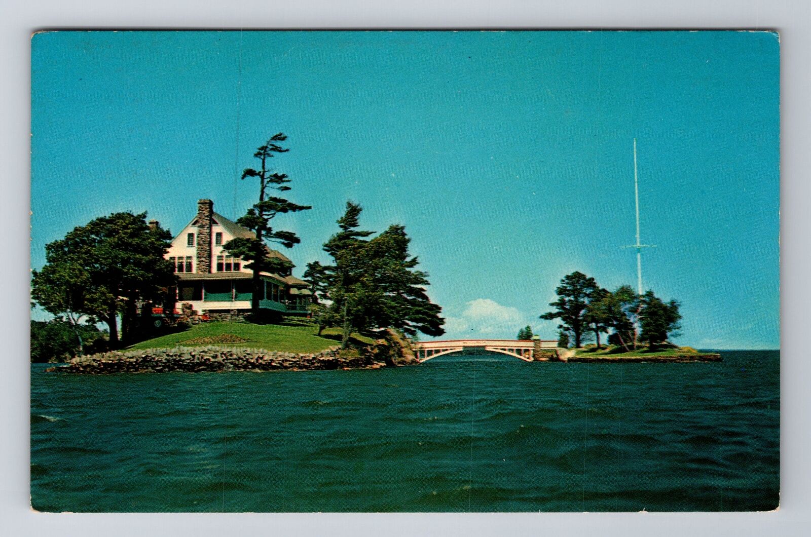 Zavikon Island NY-New York, Intl. Bridge, St Lawrence River, Vintage Postcard