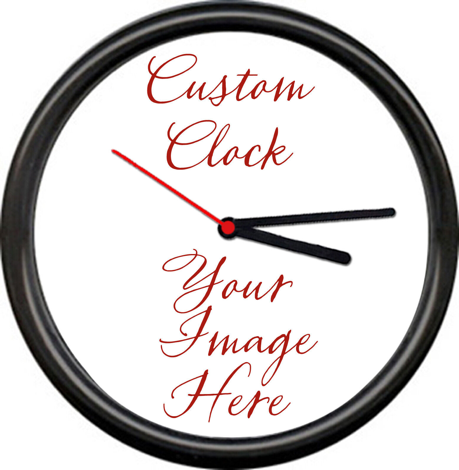 Personalized Custom Image Your Logo Or Design Any Photo Or Text Gift Wall Clock