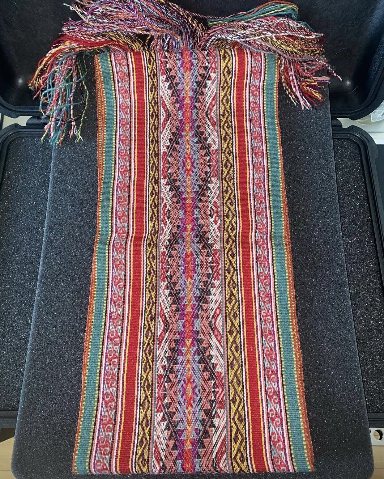 Peruvian Textile 100% Baby Alpaca Handmade Scarf Chinchero 72”x 8” -*More Fine