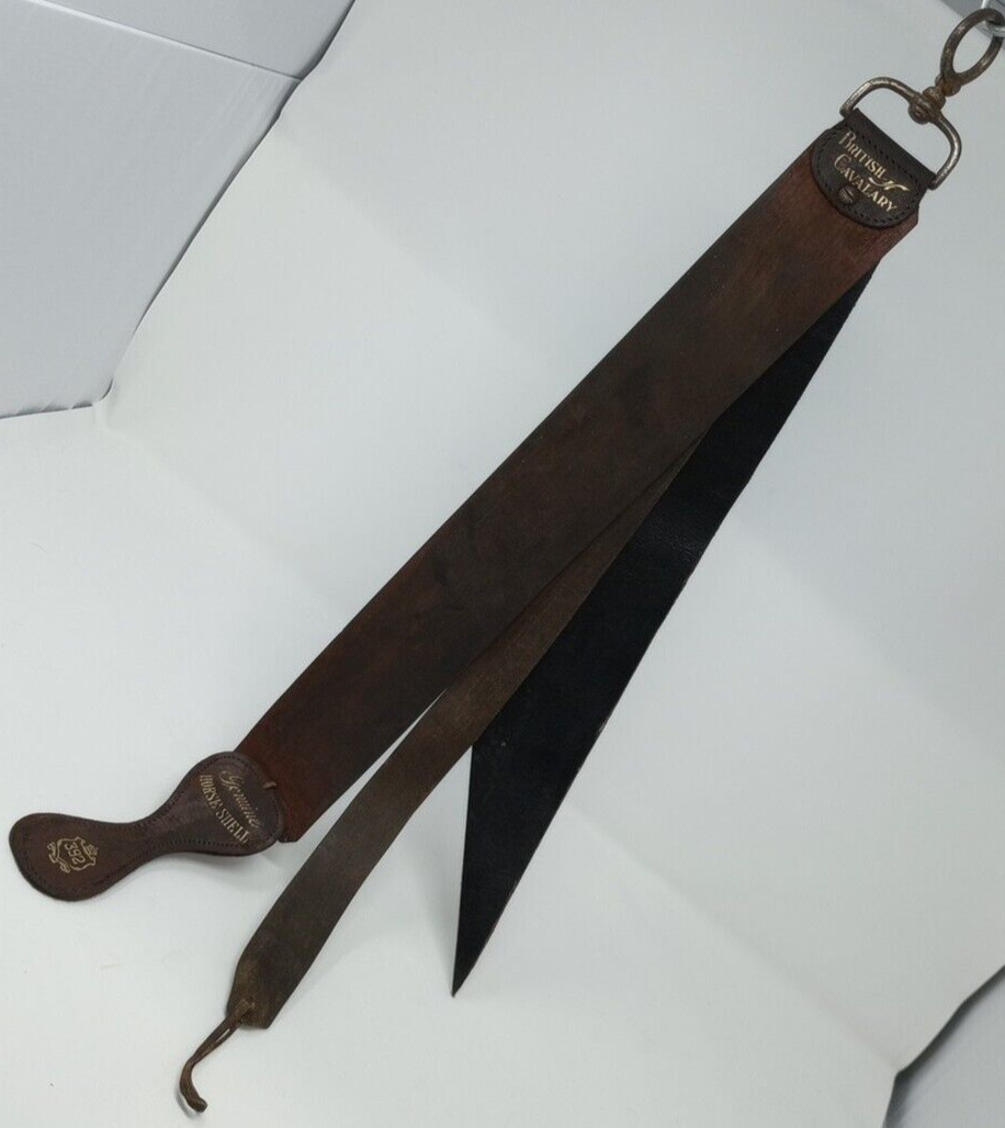 Rare Leather Hanging Strop and finish strap British Cavalary Genuine Horse Shell