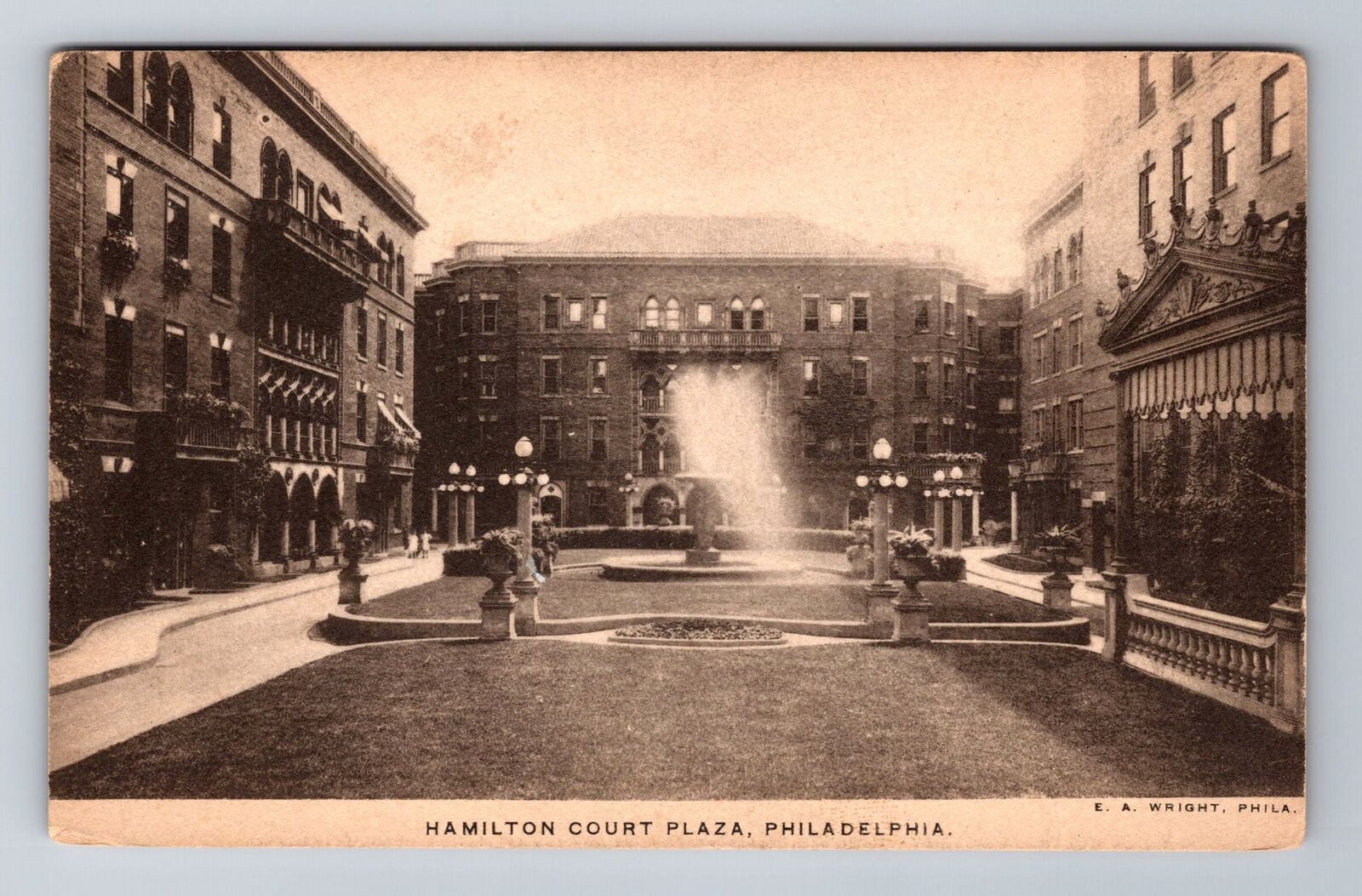 Philadelphia PA-Pennsylvania, Hamilton Court Plaza, Antique Vintage Postcard