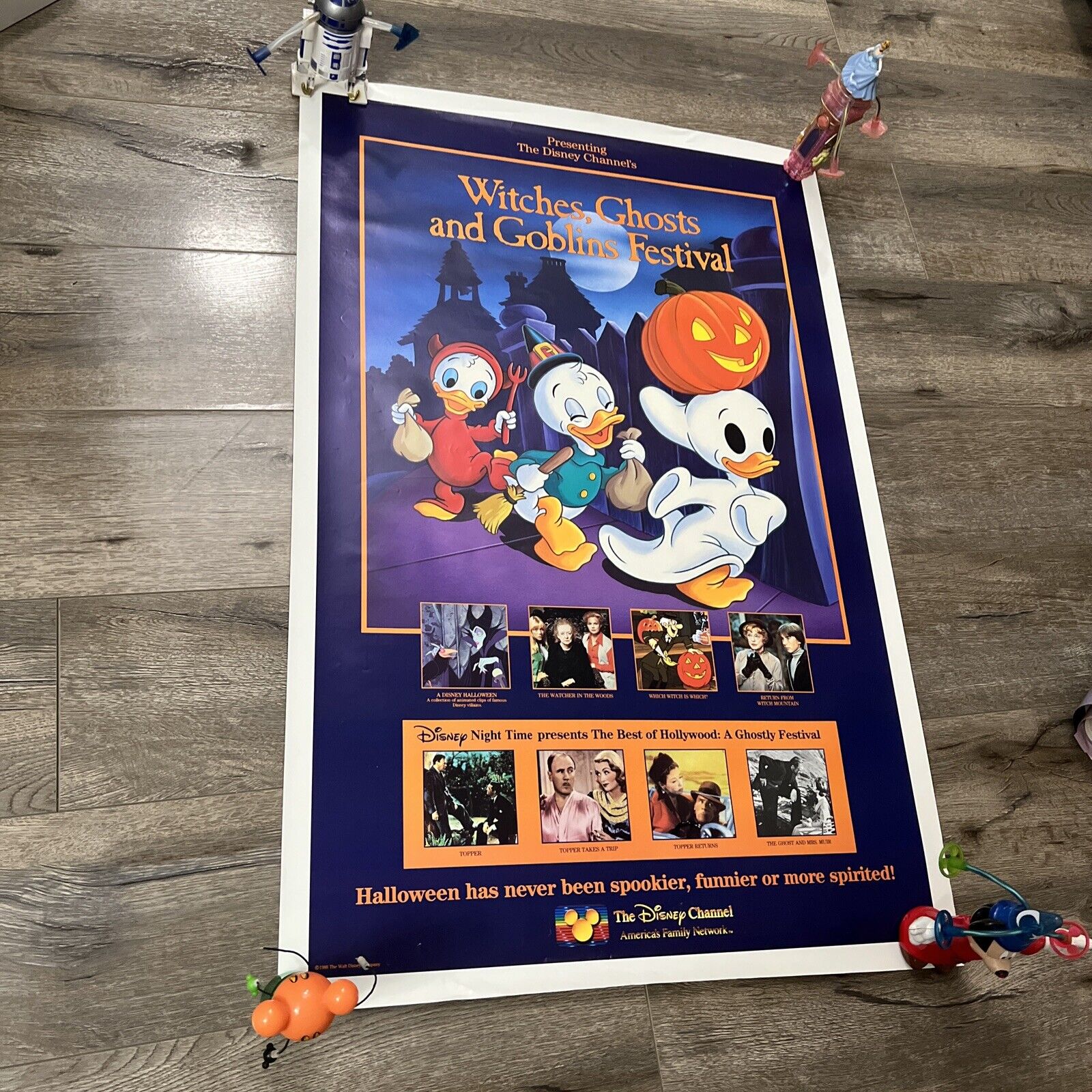 Rare 1988 Witches, ghost and goblins Disney Channel office promotional poster