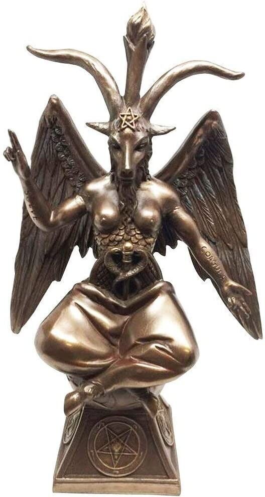 Goat Baphomet Satanism Sabbatic Sculpture, Bronze 9.5