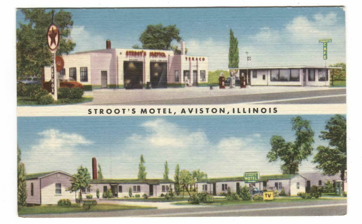 Postcard Stroot\'s Motel Aviston IL Illinois 