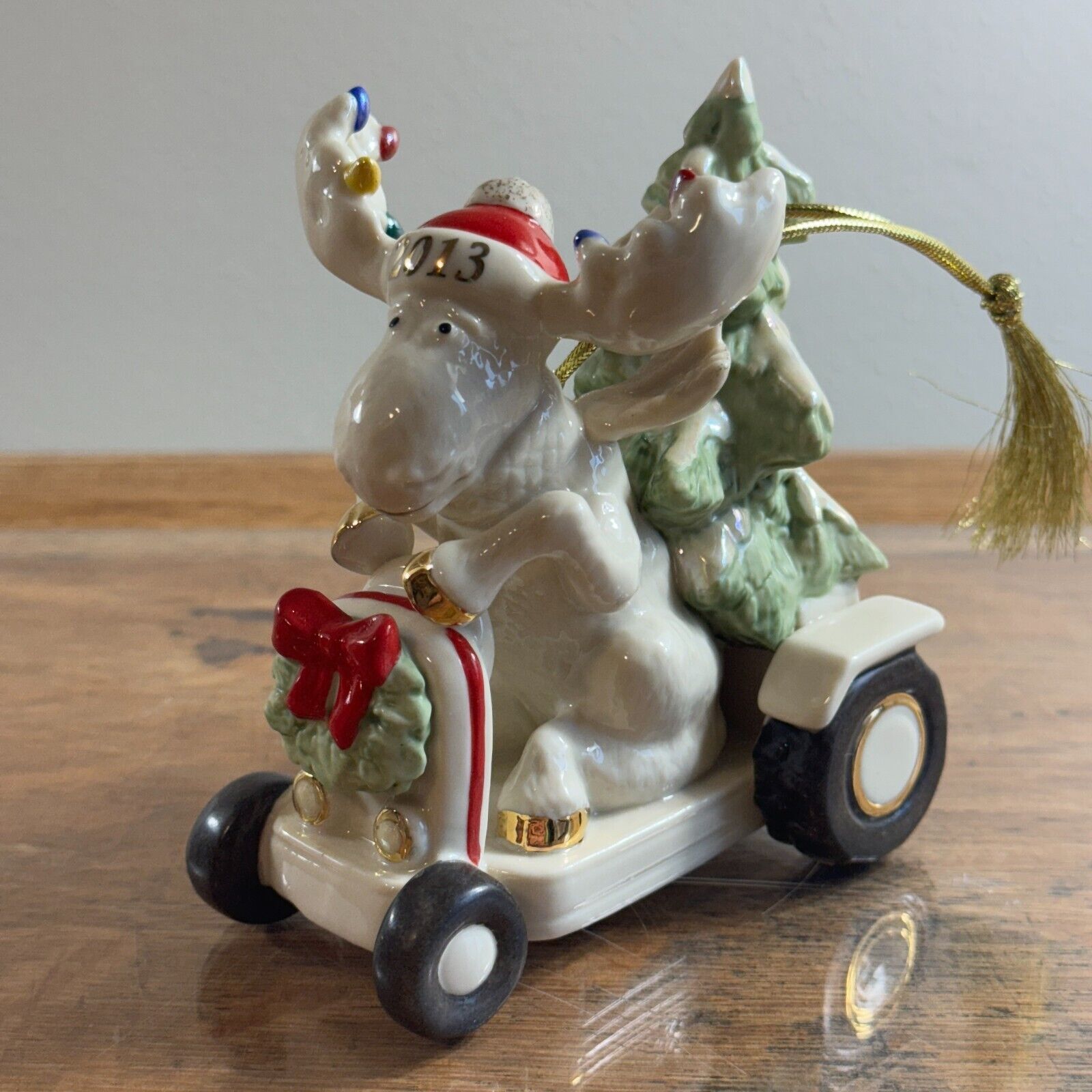 Lenox 2013 Annual Merry Moose Bringing Home The Tree Christmas Ornament