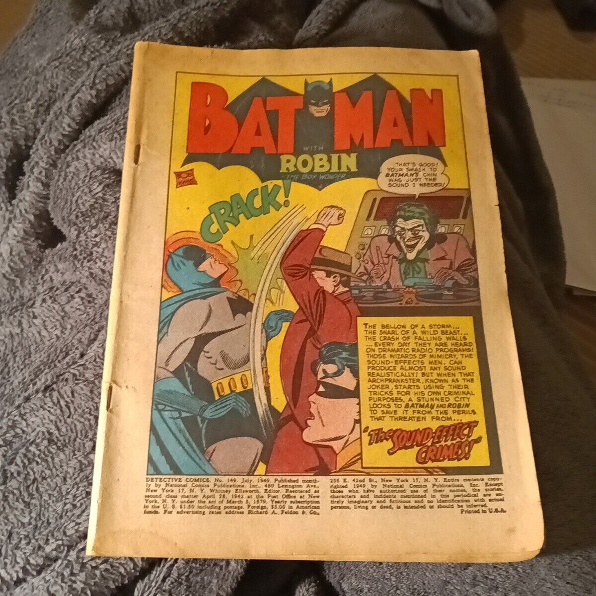 Detective Comic 149 Joker Batman Robin DC 1949 Golden Age Robotman Boy Commandos