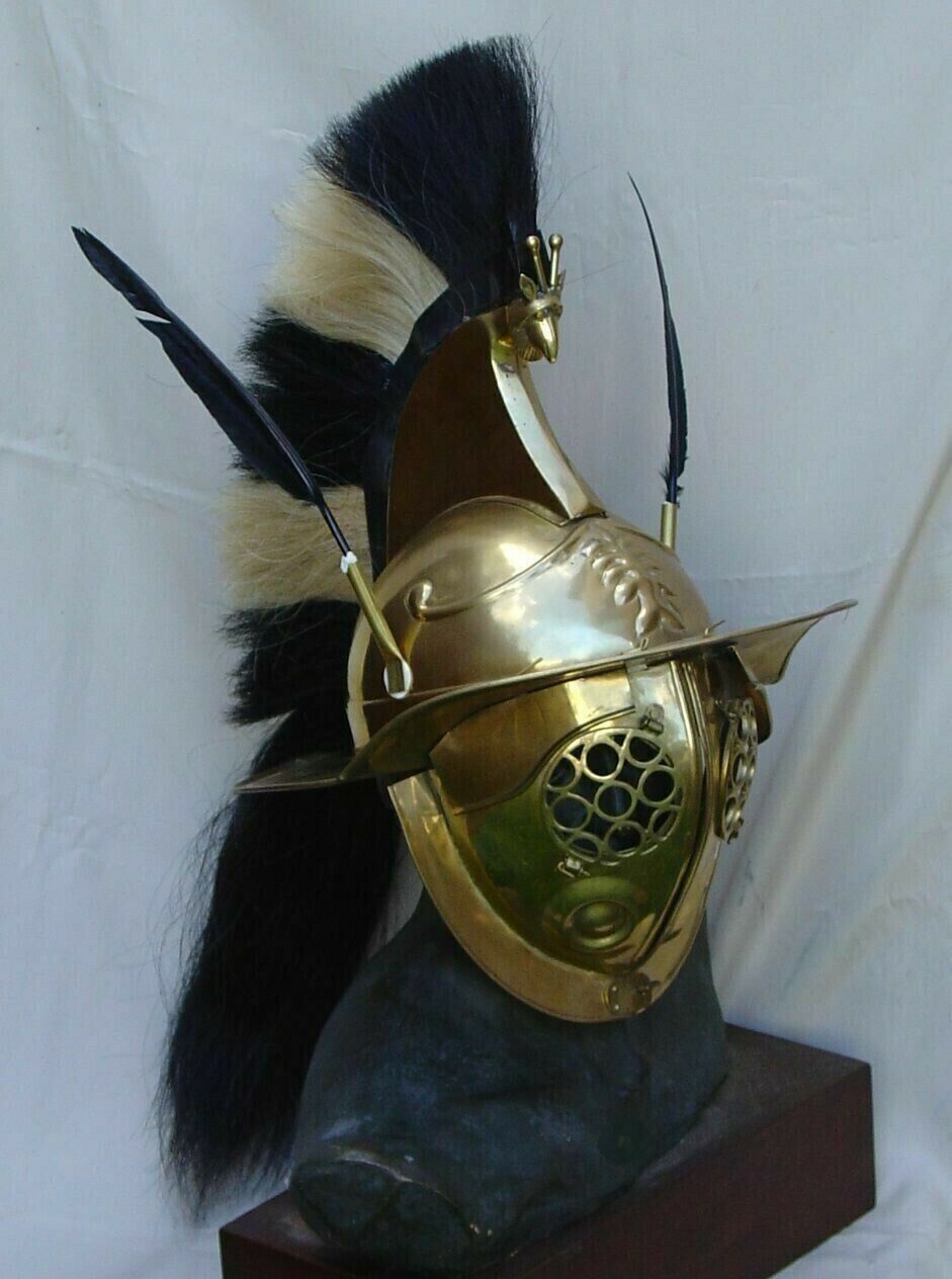 Halloween Murmillo Gladiator Medieval Gladiator 14th Century Brass Combat Helmet