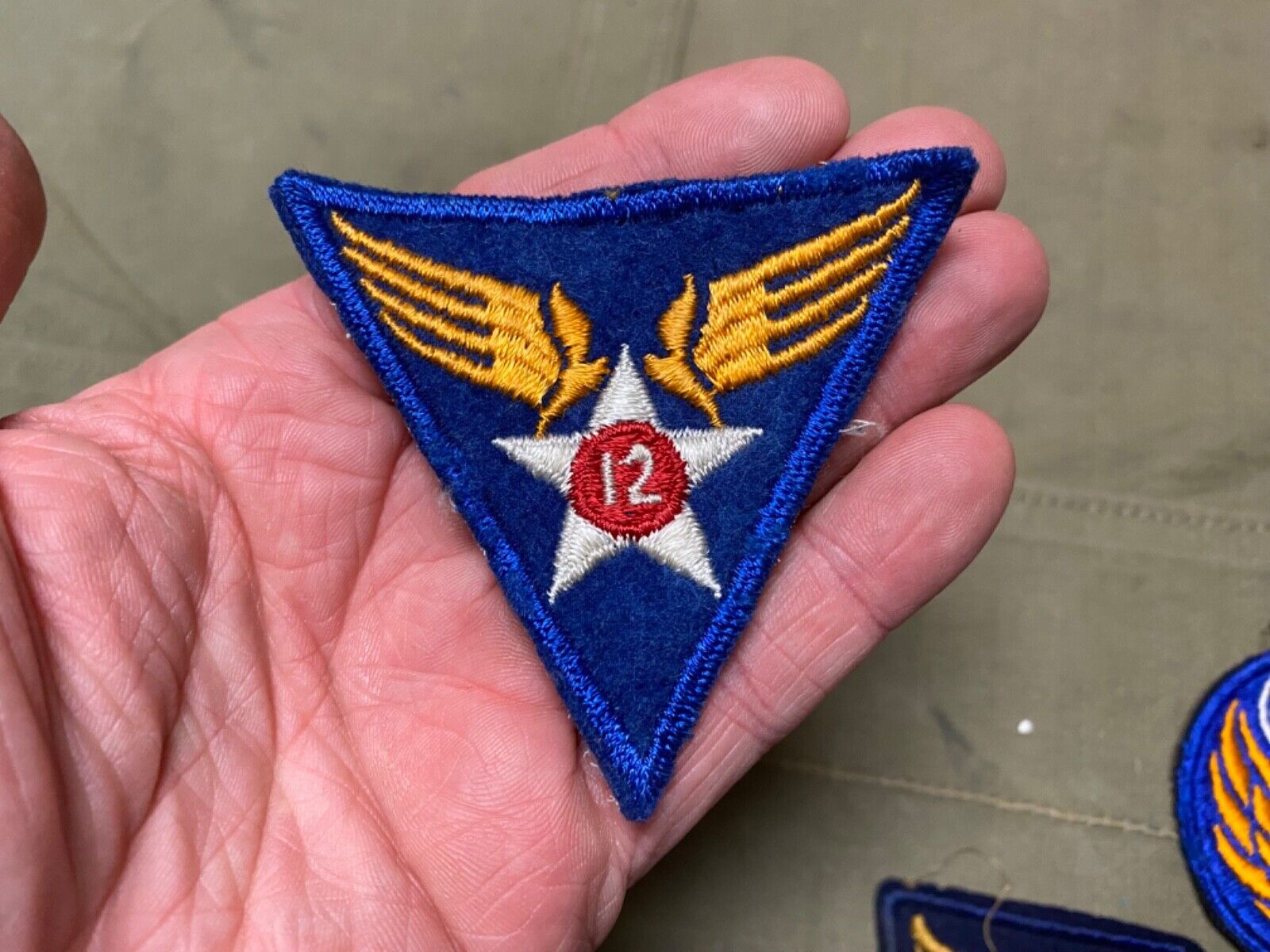 ORIGINAL WWII US 12TH AIR FORCE AAF SLEEVE INSIGNIA PATCH