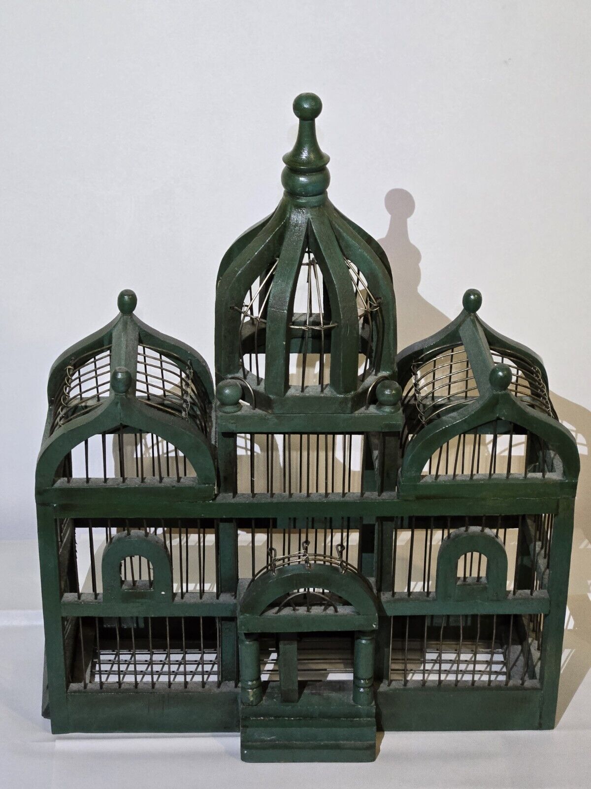 Victorian Dome Bird Cage Taj Mahal Inspired ORIGINAL  Green-Wood & Wire X-Large