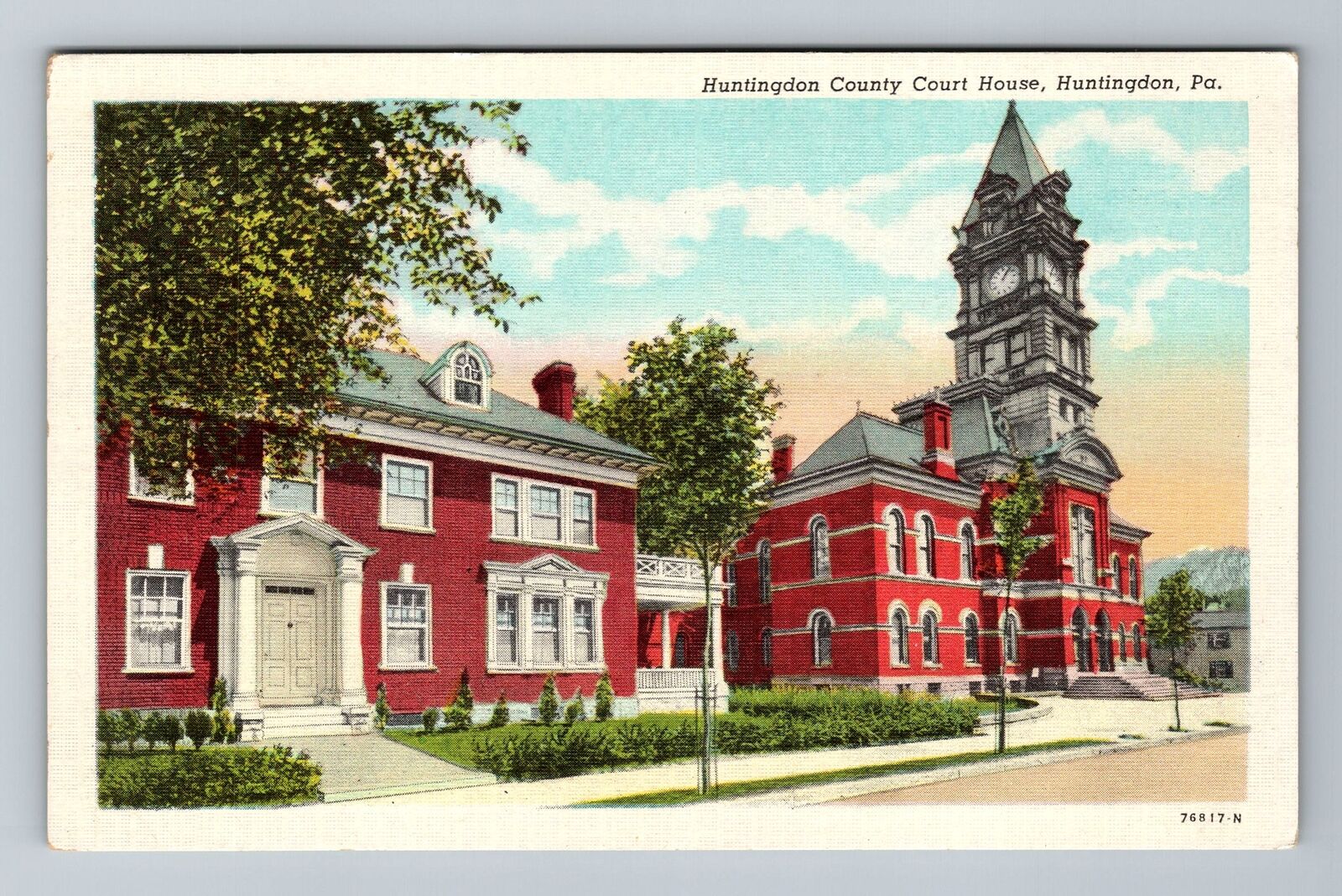 Huntington PA-Pennsylvania, Huntington County Court House, Vintage Postcard