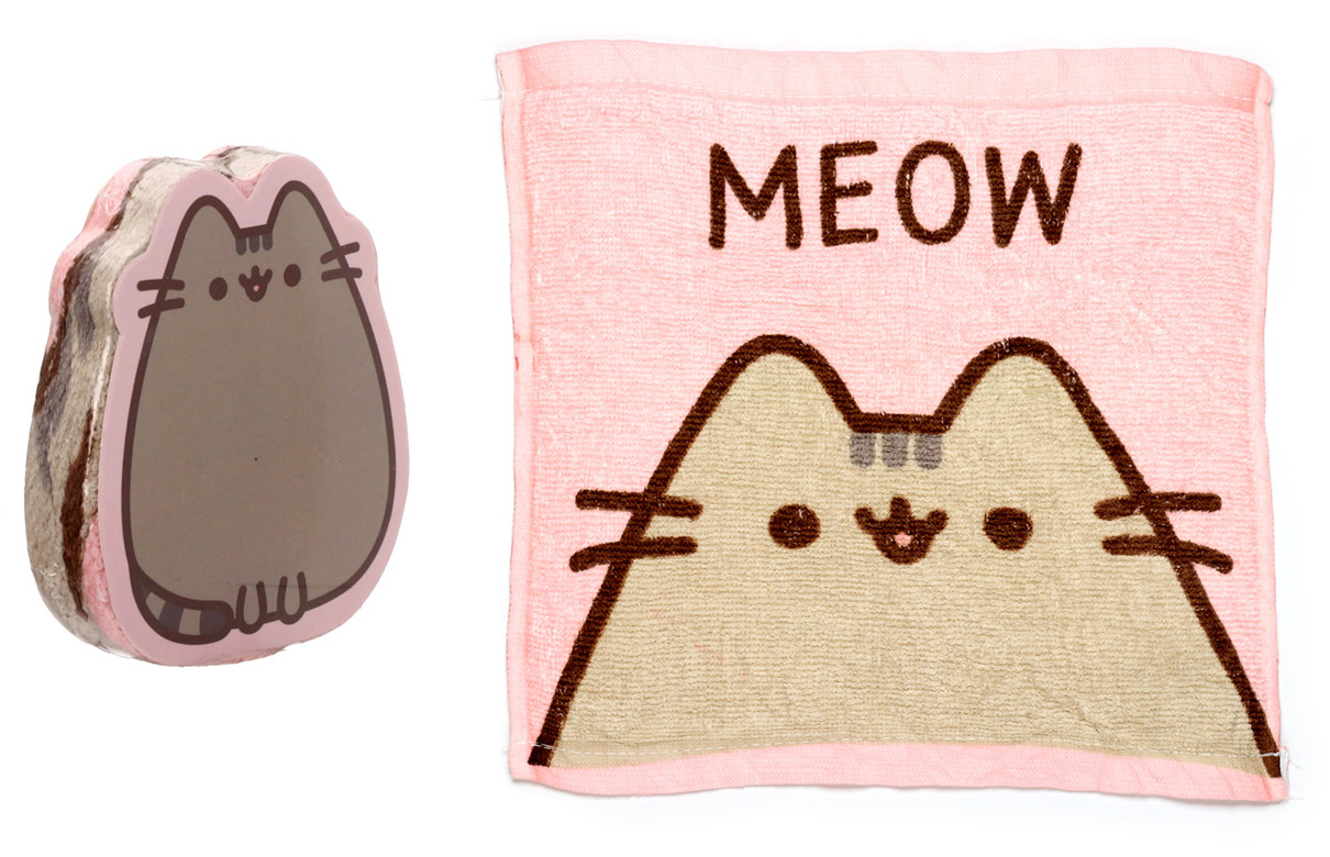 Licensed Pusheen the Cat Compressed Travel Towel Pink 12 x 11 Inch NEW