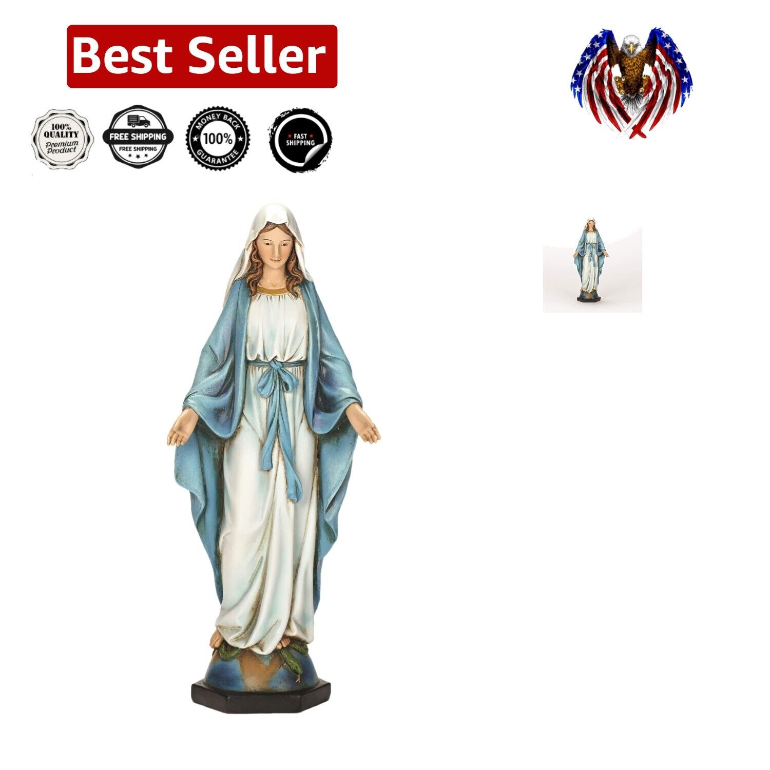 Intricately Crafted Our Lady of Grace Figurine - Renaissance Collection, 10.25\