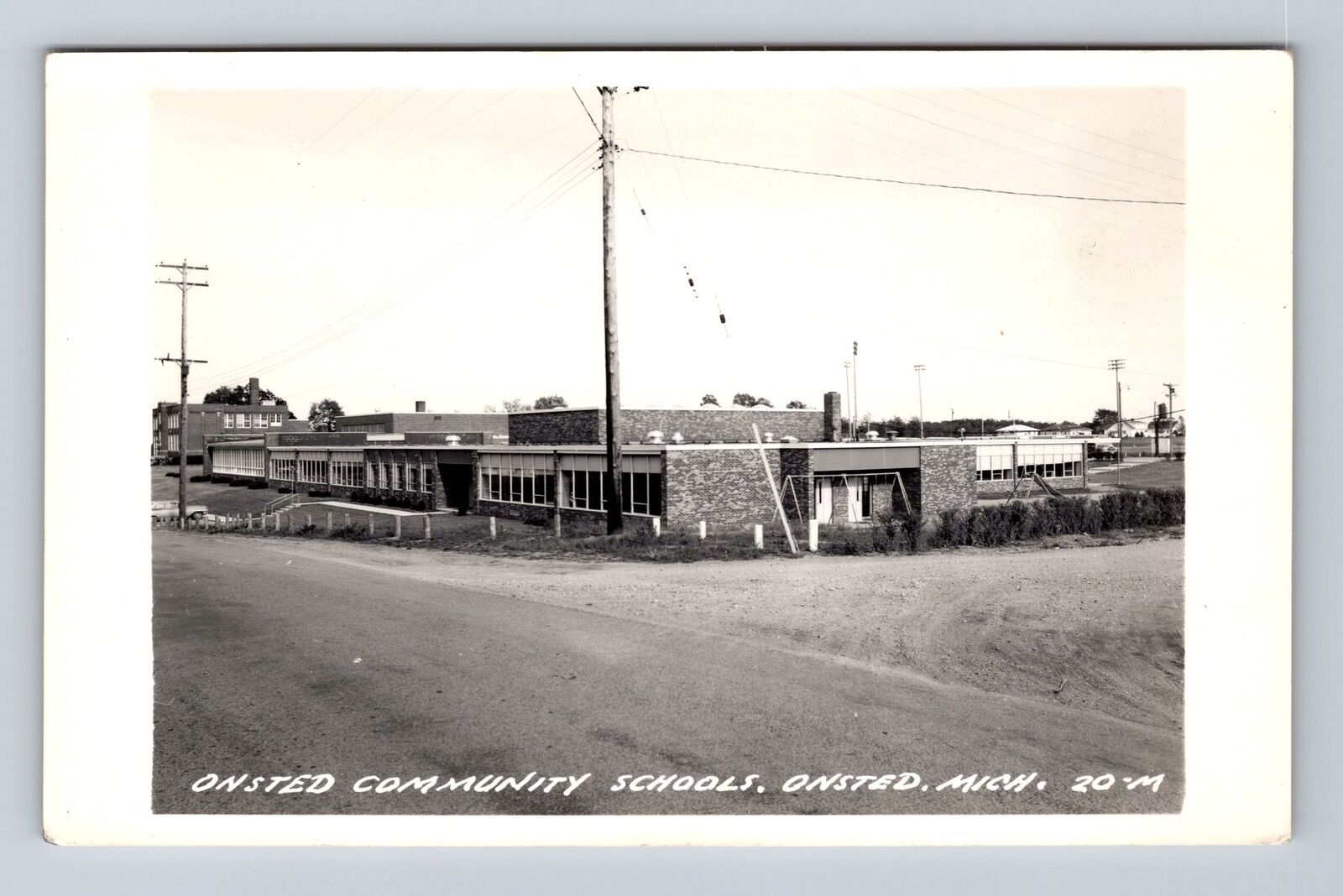 Onsted MI-Michigan, RPPC, Onsted Community Schools, Antique, Vintage Postcard