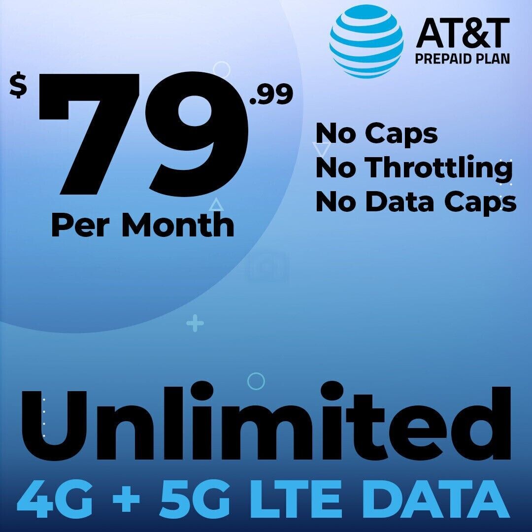 Unlimited Internet Data Plan AT&T Activated Sim Card 5G 4G LTE Hotspot Fastest