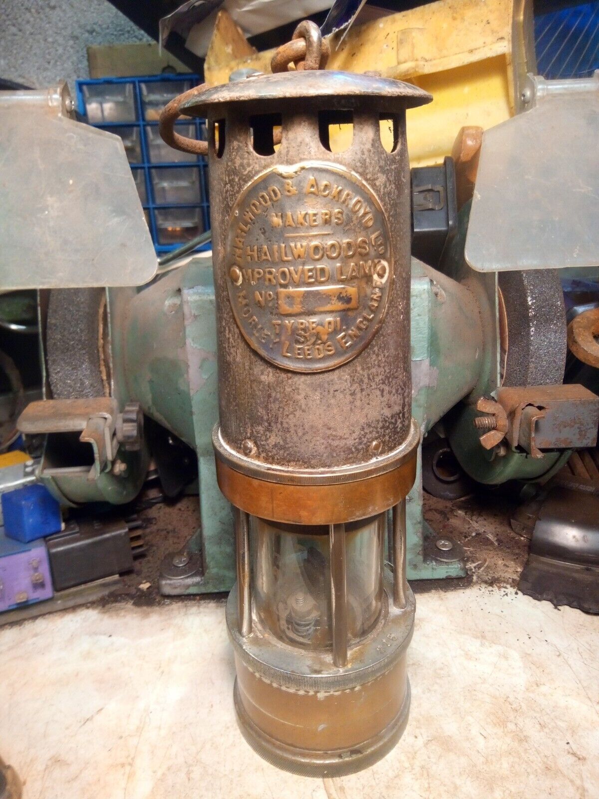 Original Vintage Hailwood & Ackroyd Ltd Miners Improved Lamp Type 1 SA 01 RARE