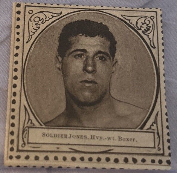 1922 Sports Favourite Fun Stamp Trade Card Soldier Jones, Heavyweight Boxer Rare