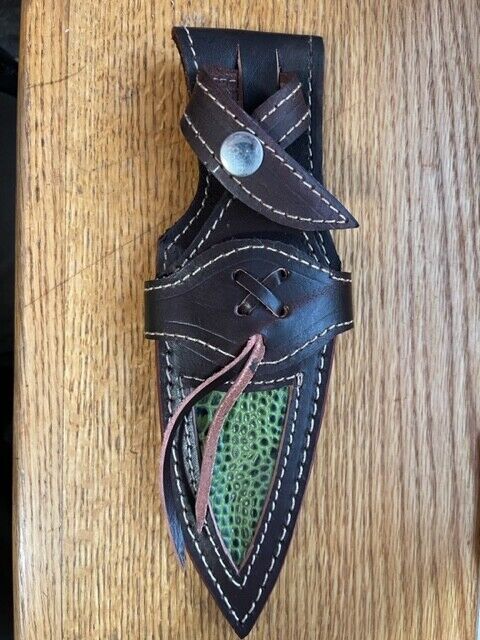 Decorative open top Leather knife sheath artificial snake skin (Sheath only) 