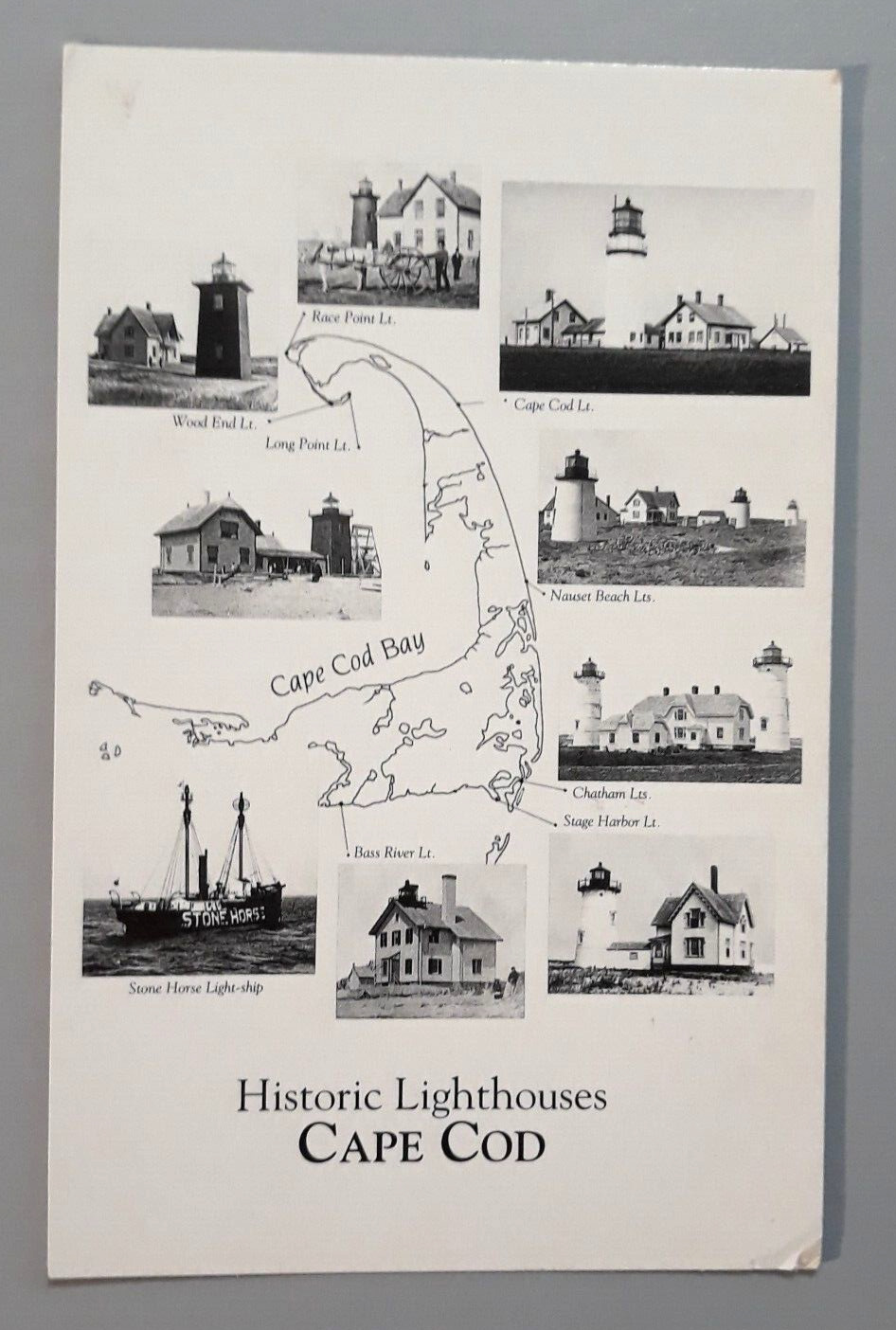 Vtg Advertising Postcard Cape Cod Massachusetts - HISTORIC LIGHTHOUSES CAPE COD