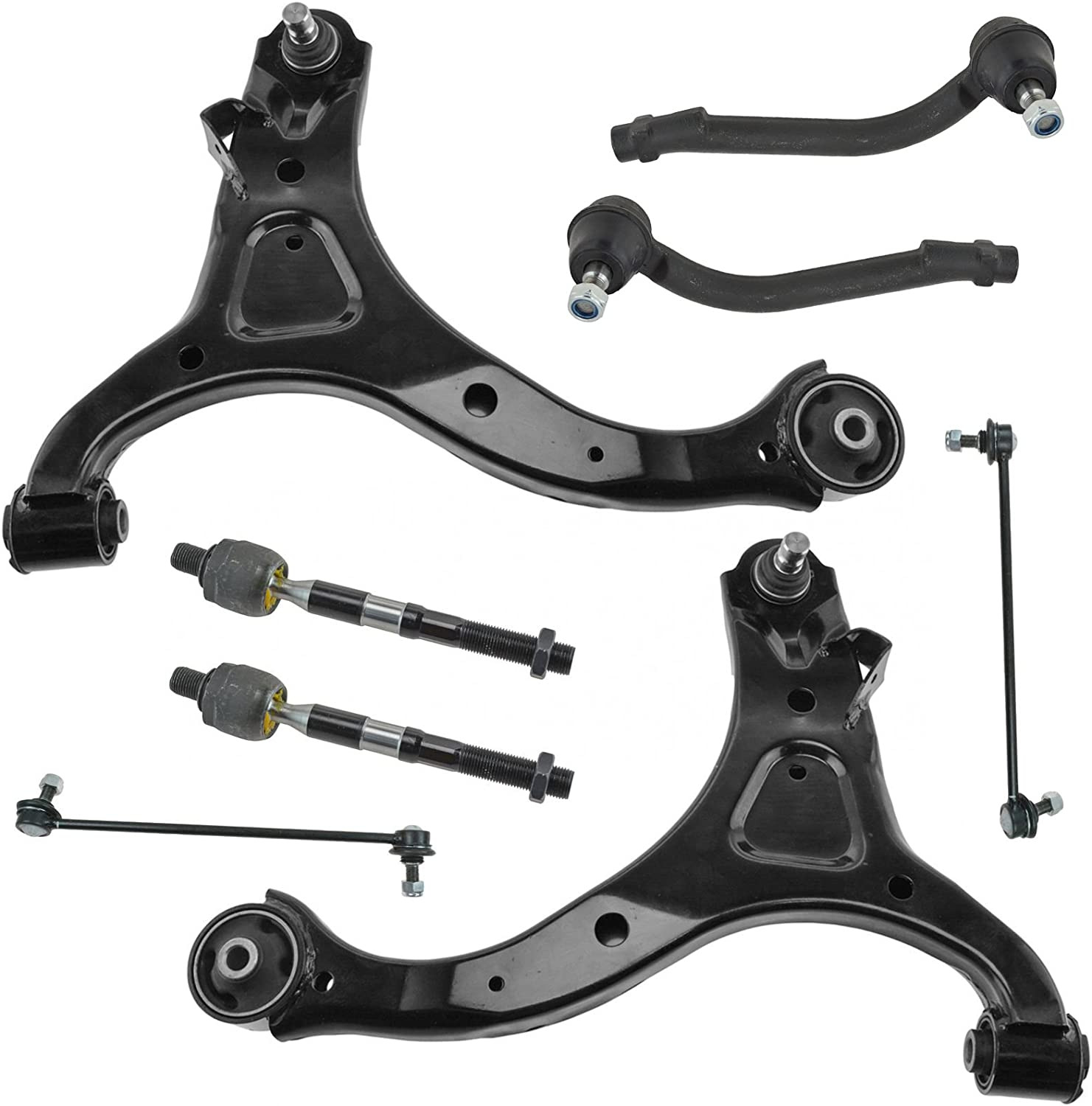 8Pcs Front Suspension Kit Lower Control Arms Kits W/Ball Joints Sway Bars Link T
