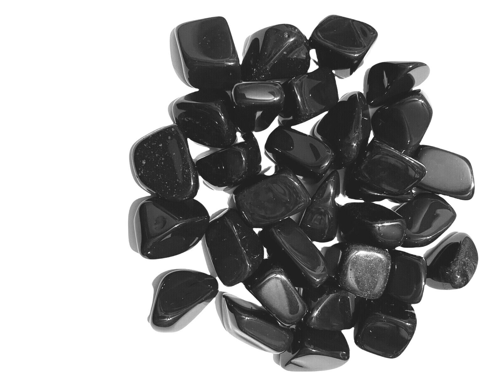 4oz Black Onyx Tumbled Stones Small 10-20mm Reiki Healing Crystals Memory Focus