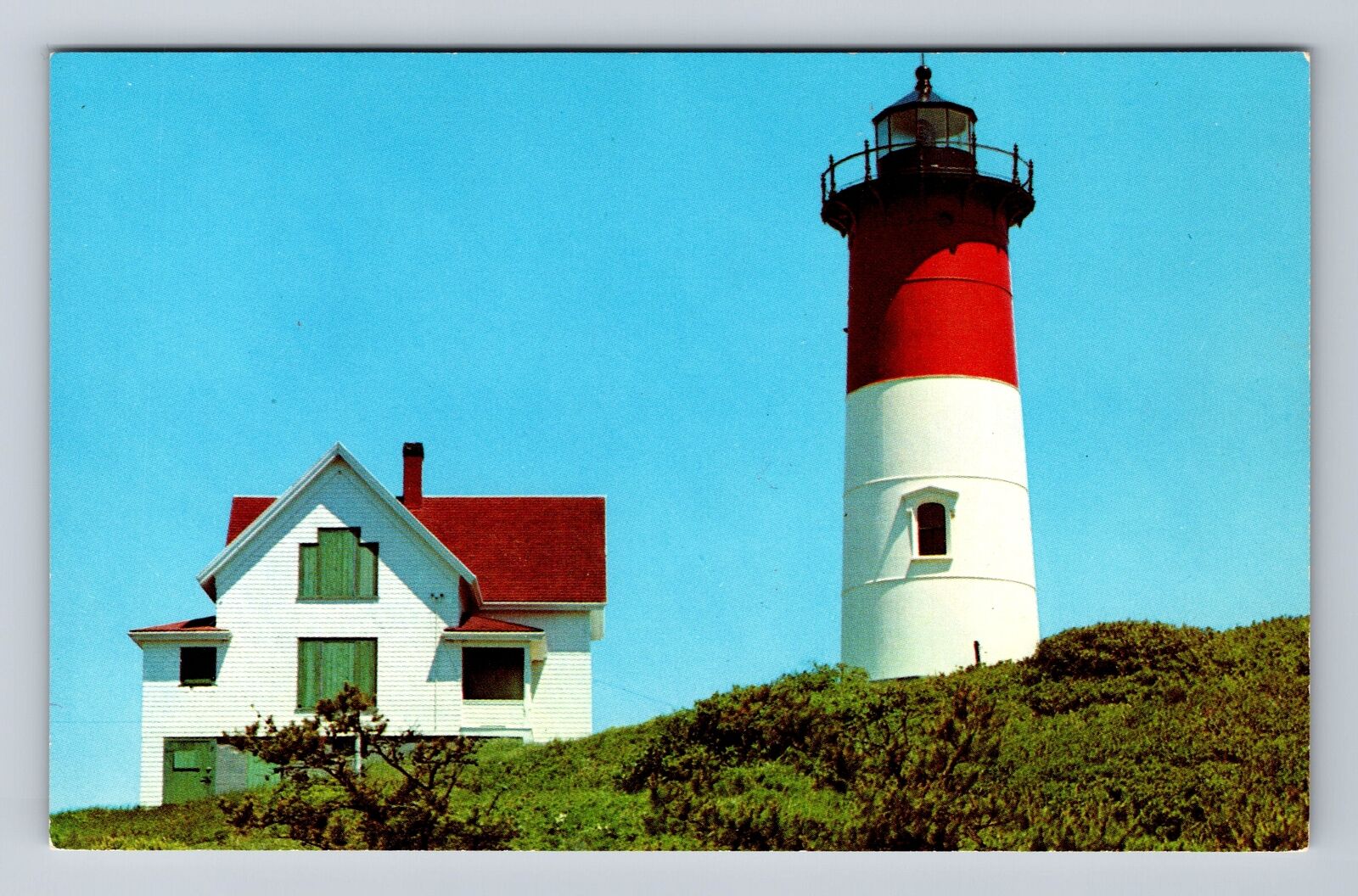 Eastham MA-Massachusetts, Nauset Lighthouse, Antique Souvenir Vintage Postcard