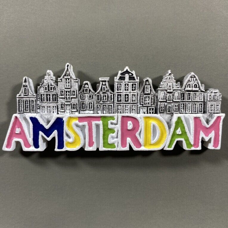 Amsterdam Holland Netherlands Tourist Souvenir Resin Refrigerator Fridge Magnet