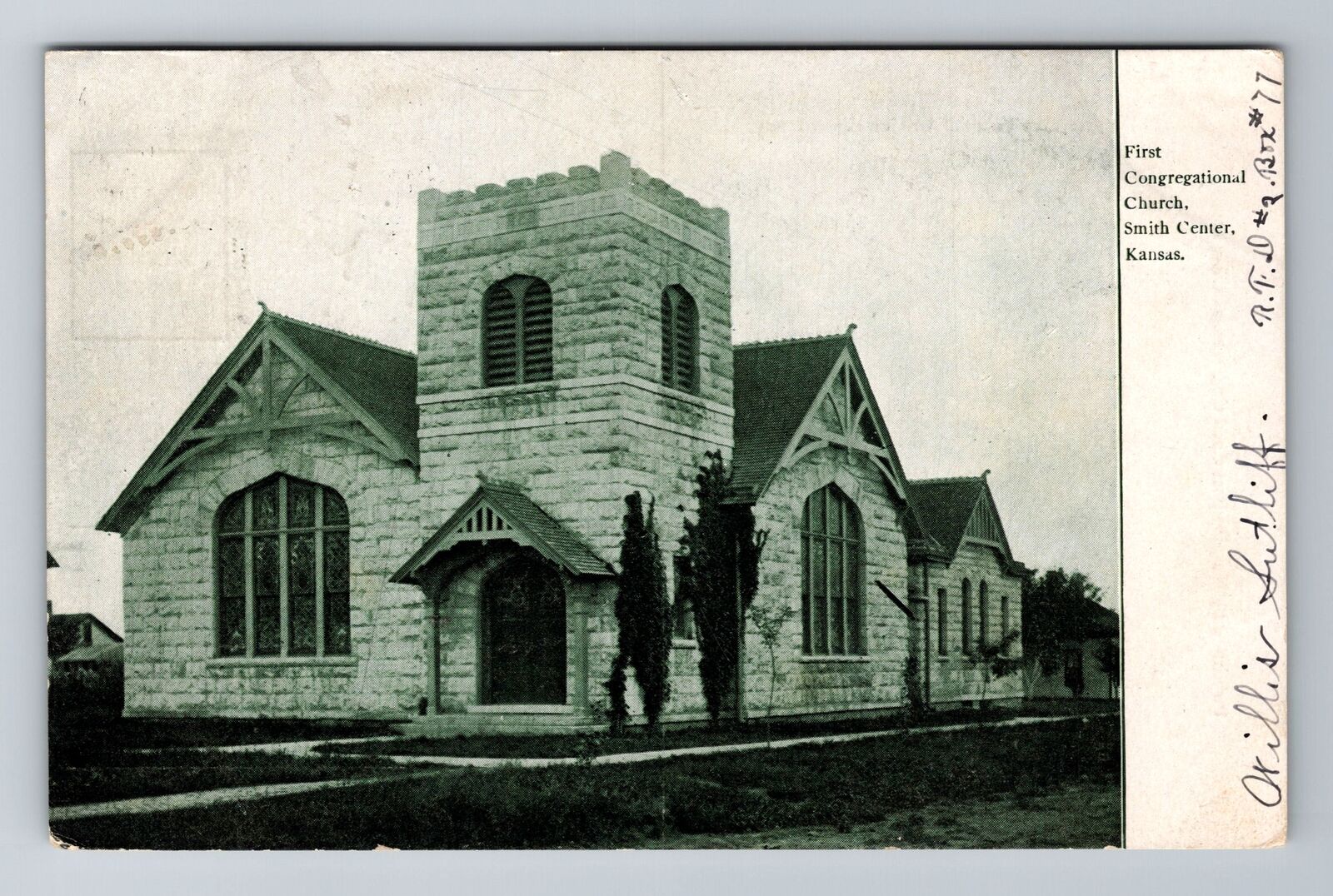 Smith Center KS-Kansas, First Congregational Church, Vintage c1908 Postcard
