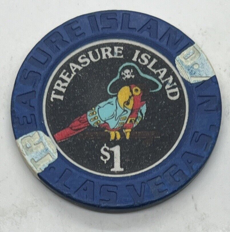 TI TREASURE ISLAND CASINO $1 Chip LAS VEGAS Nevada - House Mold 1995