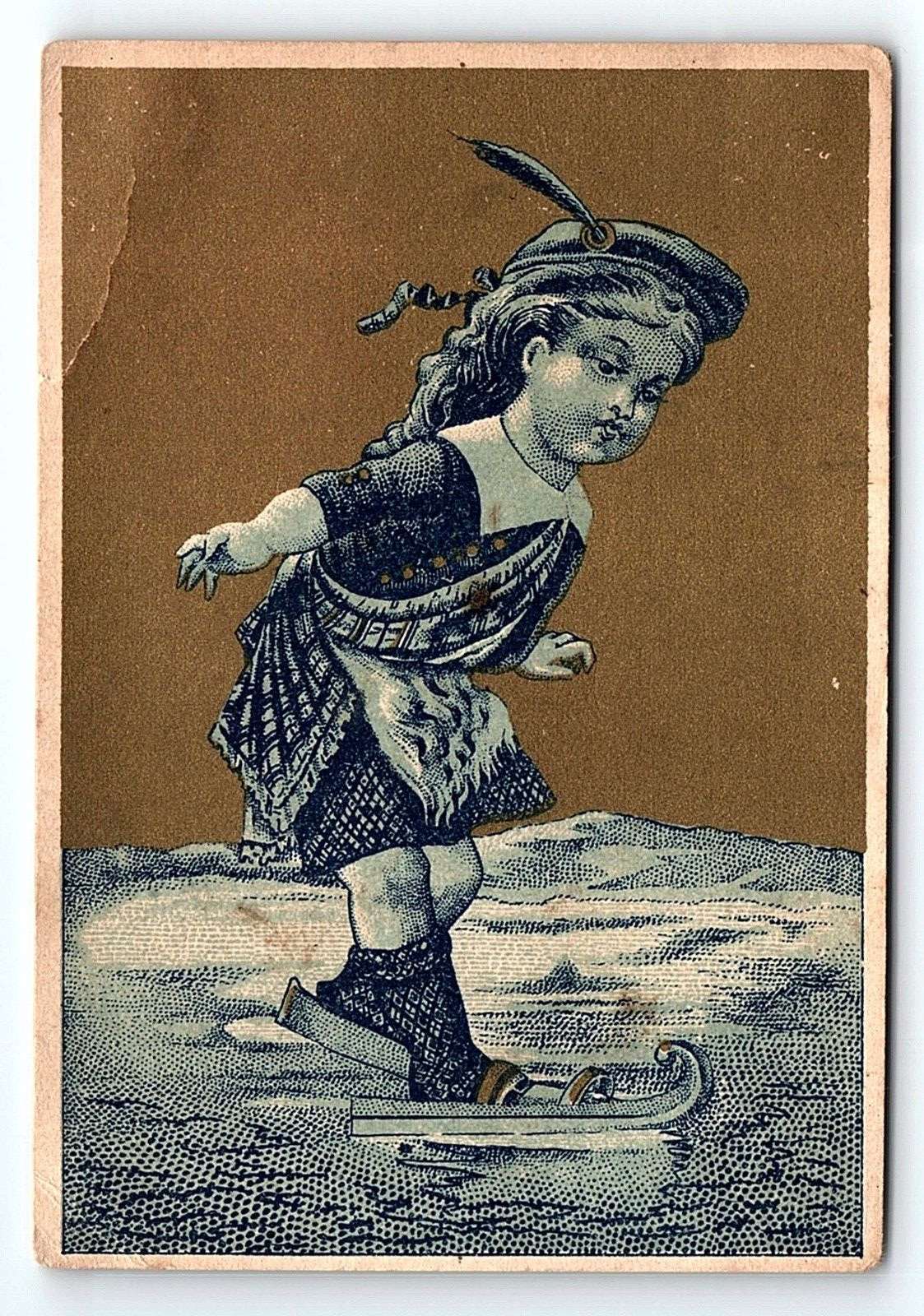 c1880 FRENCHTOWN N.J. G.W. BUNN CARRIAGES ICE SKATING VICTORIAN TRADE CARD P1893