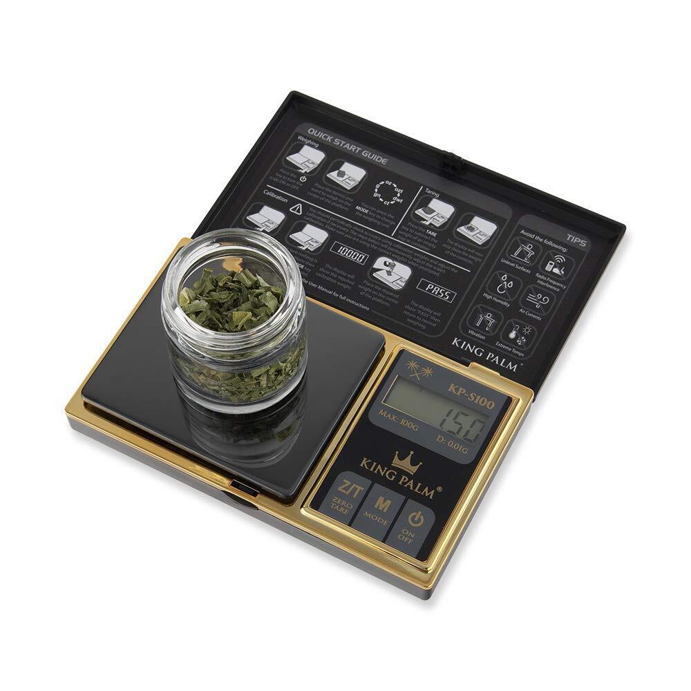 King Palm | Digital Mini Scale |Digital Food Scale | 100g x 0.01g | Black & Gold