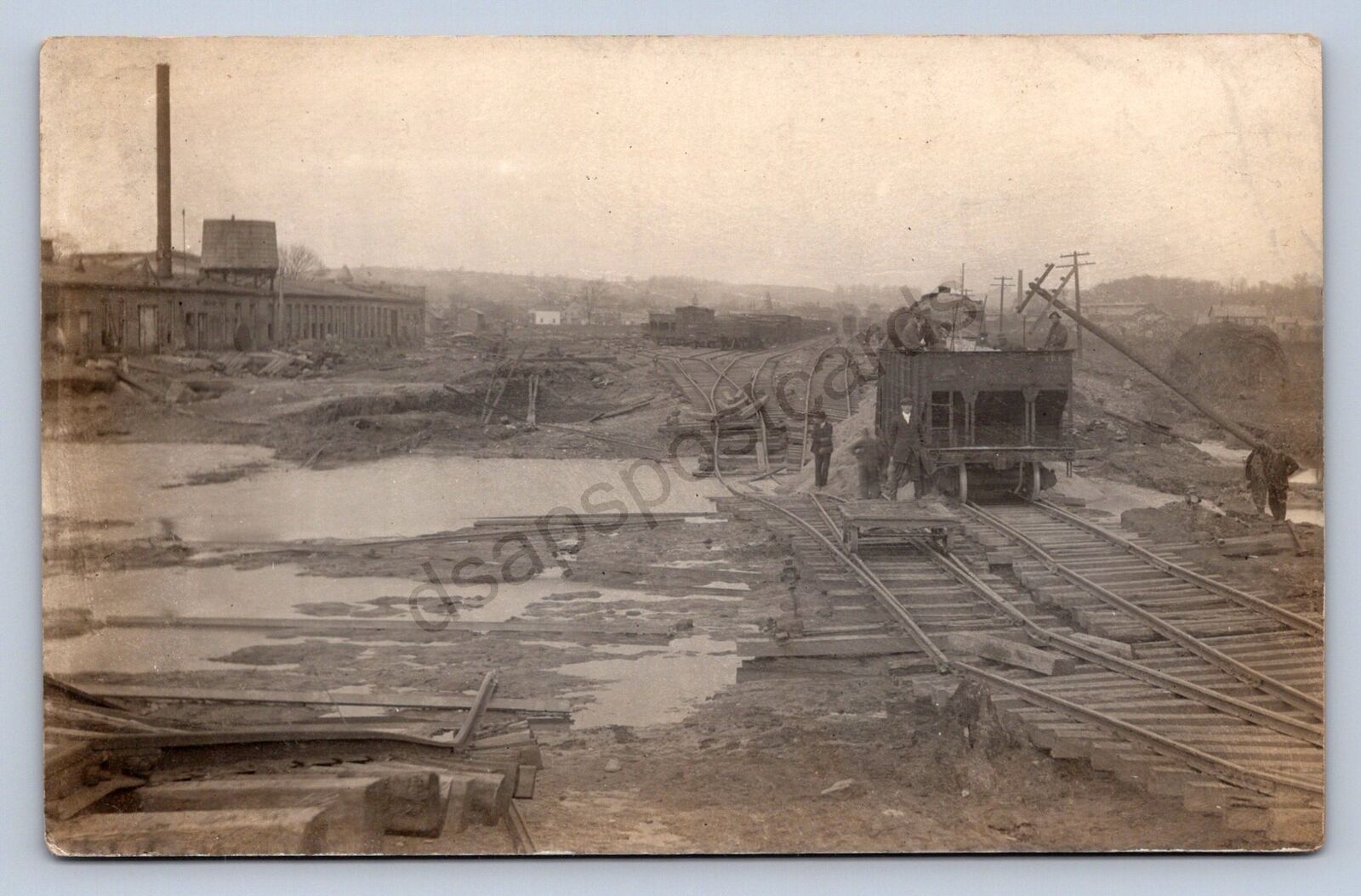 J87/ New Philadelphia Ohio RPPC Postcard c1910 Flood Disaster Railroad 1484