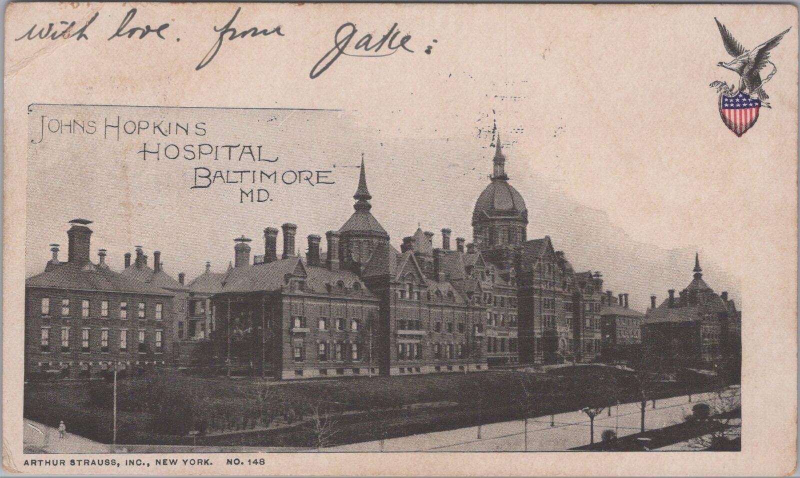 Johns Hopkins Hospital Baltimore Maryland 1903 Postcard