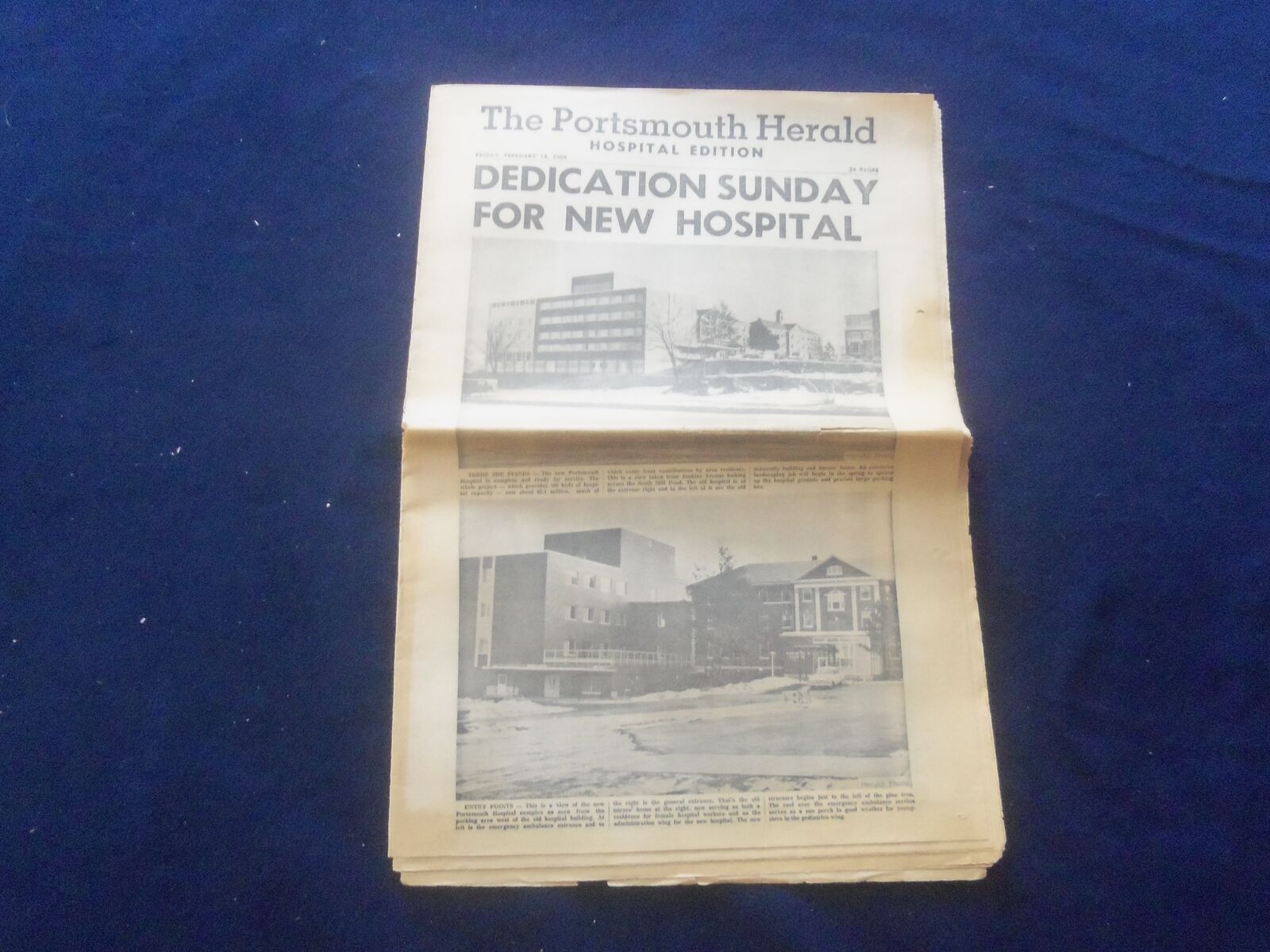 1964 FEBRUAY 14 THE PORTSMOUTH HERALD NEWSPAPER - HOSPITAL EDITION - J 8403