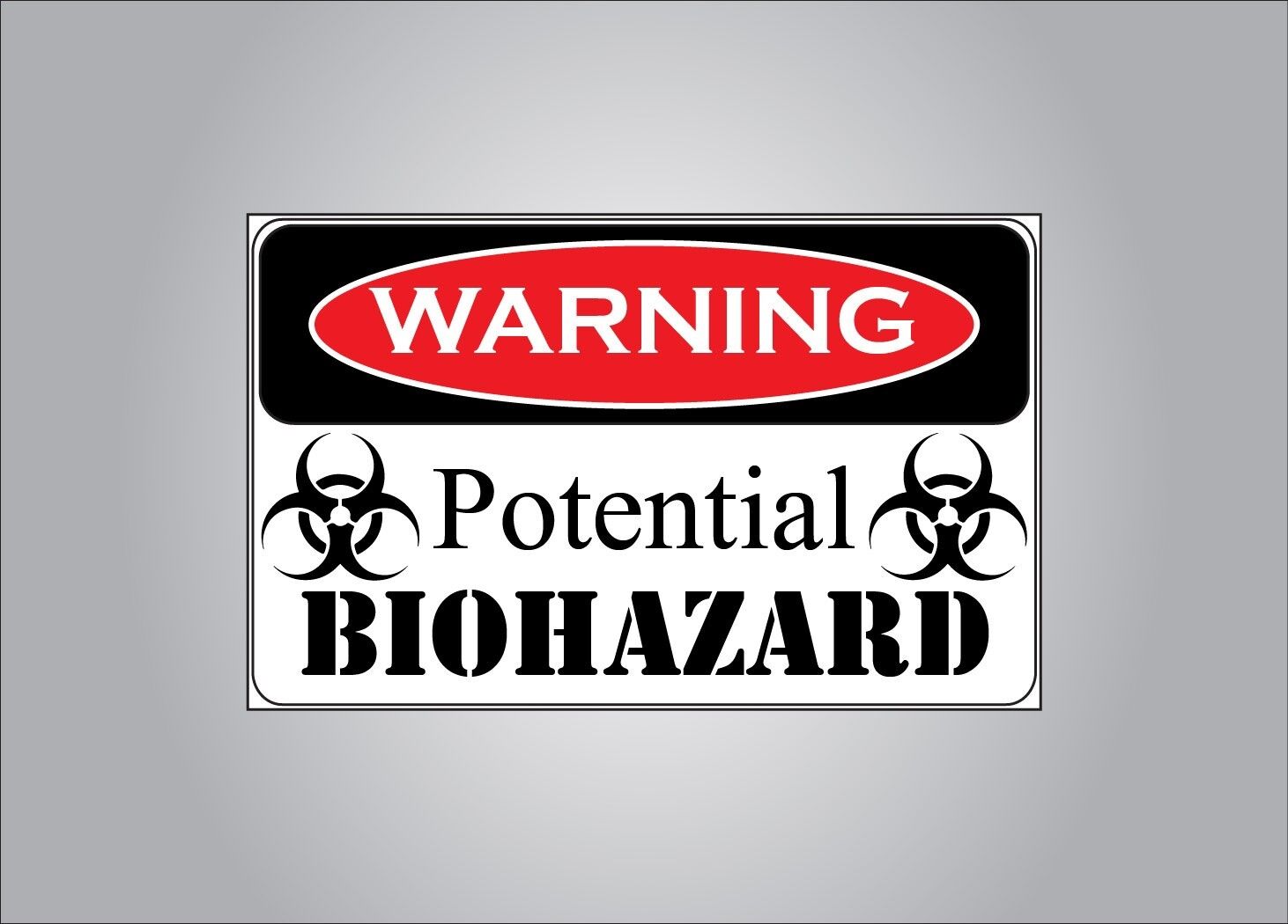Warning sticker - Potential Bio Hazard - business, home, auto, cooler, funny