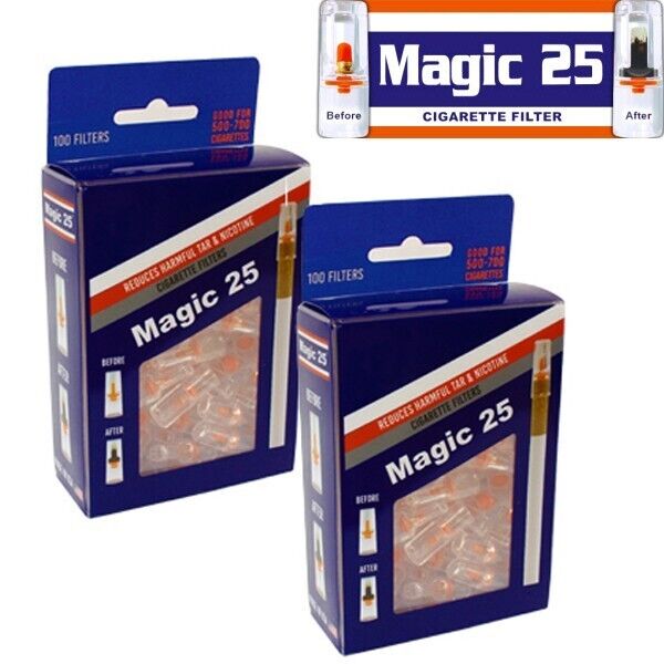 2x MAGIC 25 Cigarette Value Pack 100 Filters Out Tar & Nic ~Free Shipping
