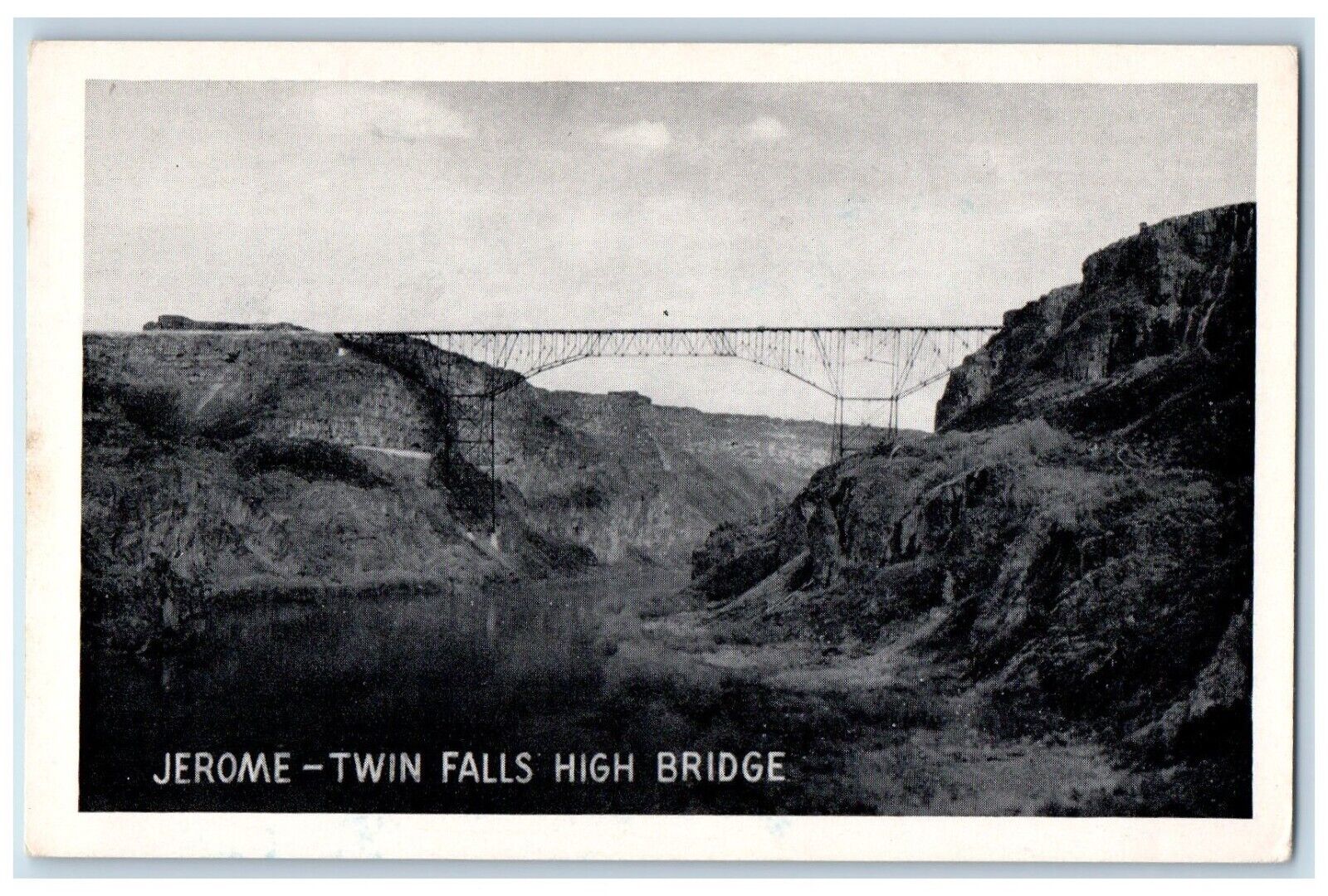 Twin Falls Idaho Postcard Jerome High Bridge Snake River Federal Highway c1940