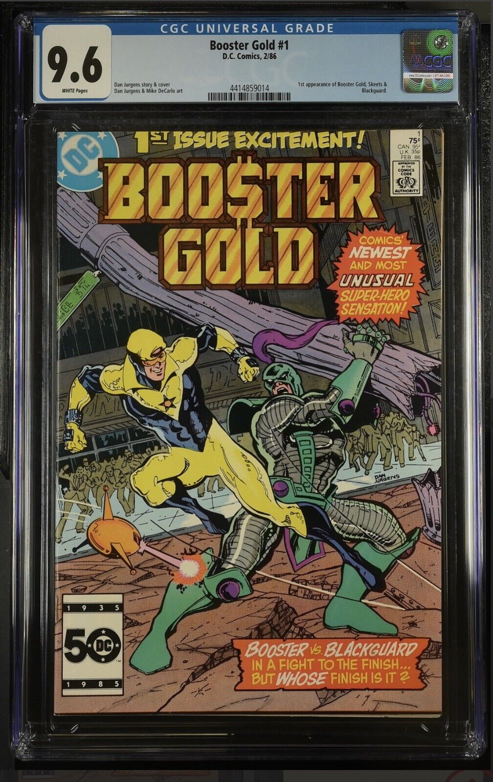BOOSTER GOLD #1 CGC 9.6 1986 - First app of Booster Gold - White Pages ❄️