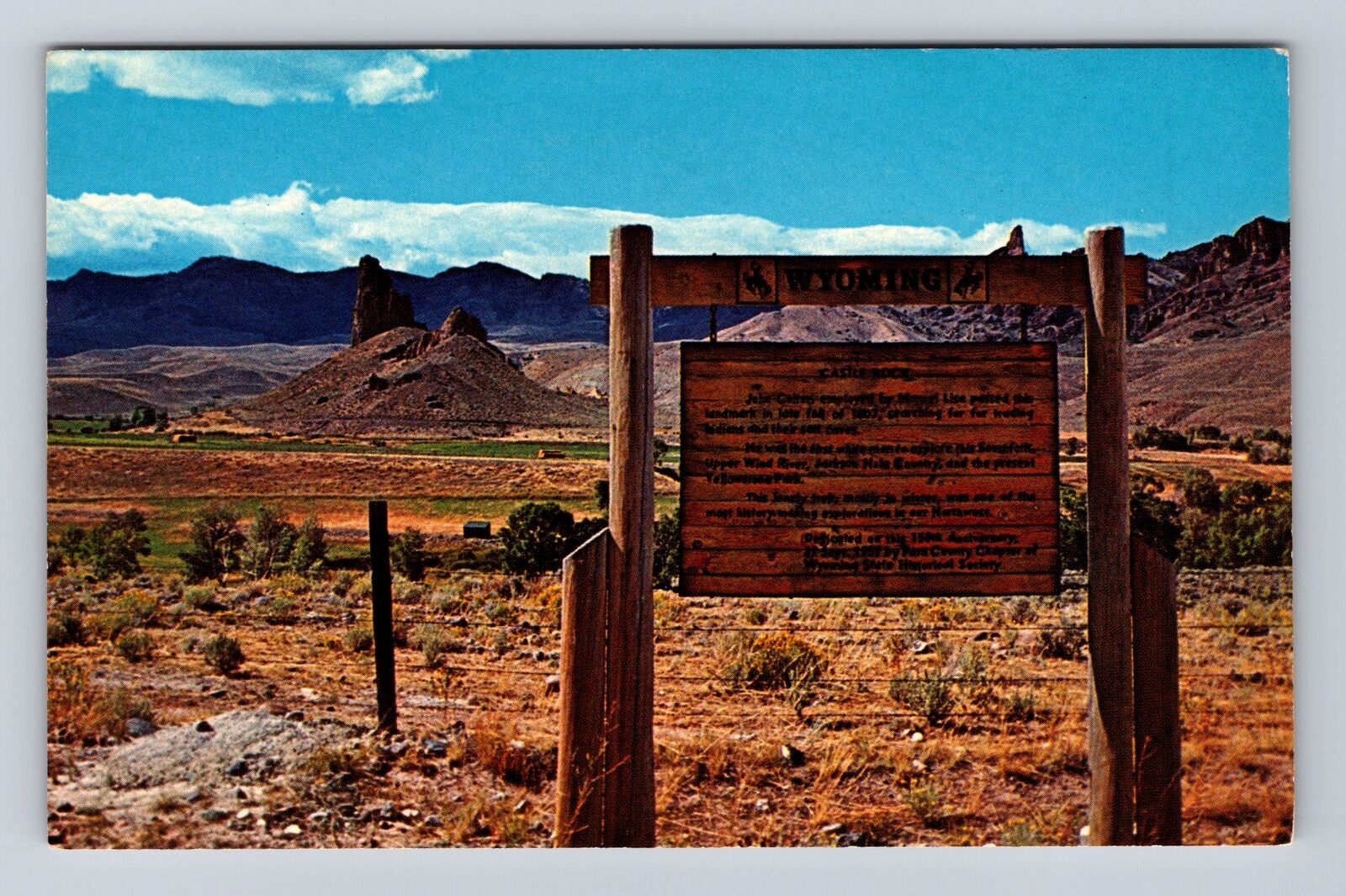 Cody WY-Wyoming, Castle Rock, Antique, Vintage Souvenir Postcard