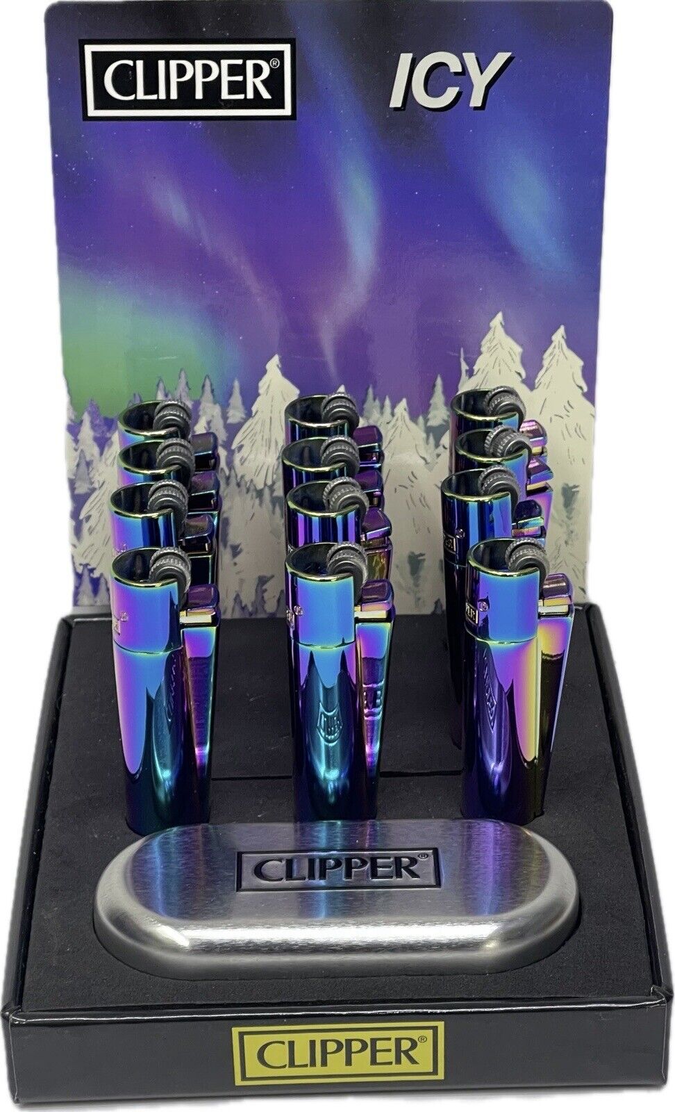 1x Full Size Refillable (ICY) Metal Clipper Lighter W/ Gift Box *Free Shipping*