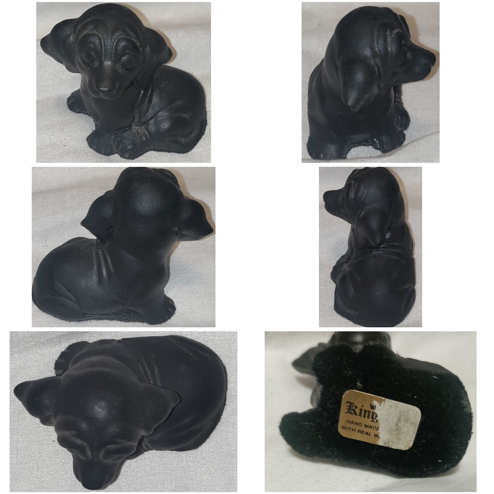 Vintage Handmade Kingmaker Welsh Coal Dog Figurine
