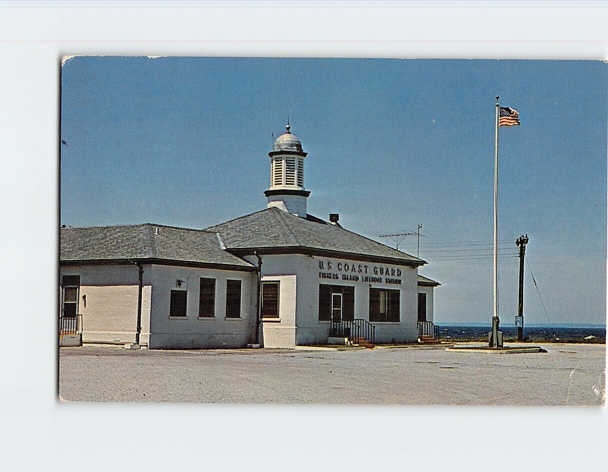 Postcard US Coast Guard Station Fishers Island New York USA