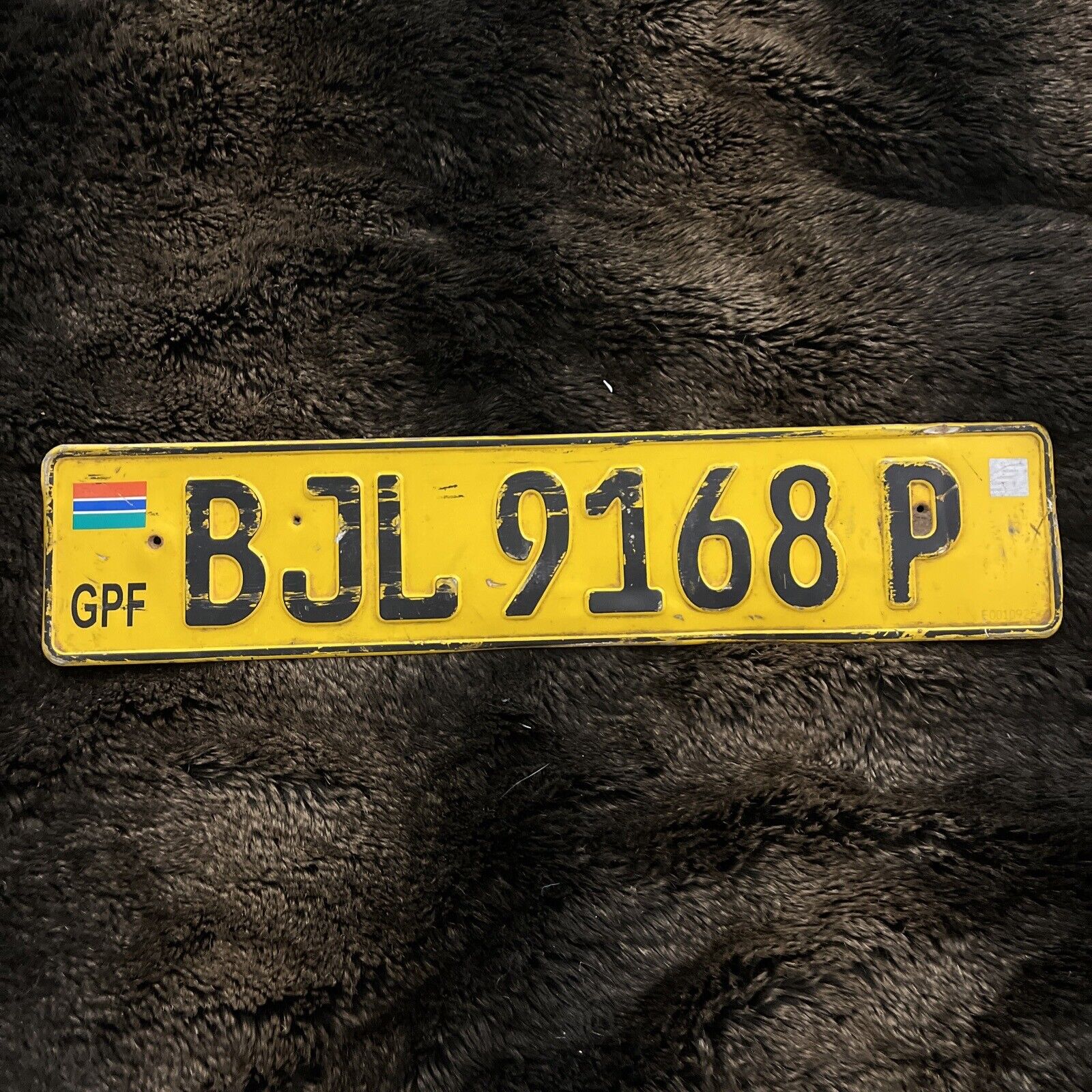 Gambia 🇬🇲 License Plate African Tag Gambian Africa BJL 9168 P GPF The Gambia