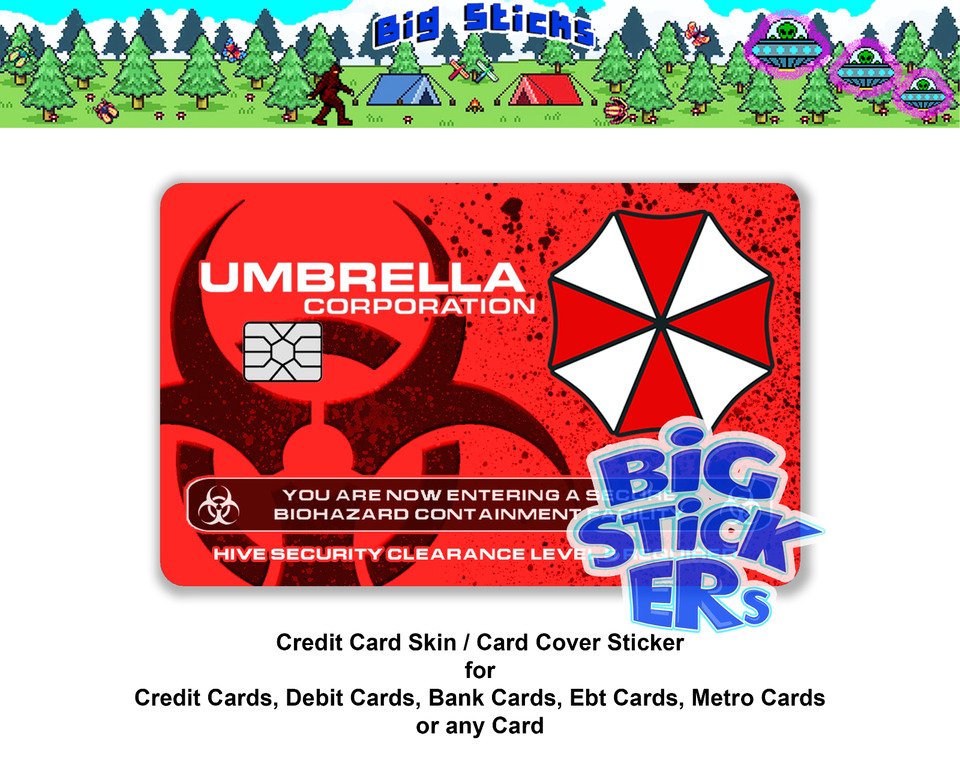 Evill Residents Umbrella Corp Credit Card Skin Cover SMART ATM Sticker Wrap