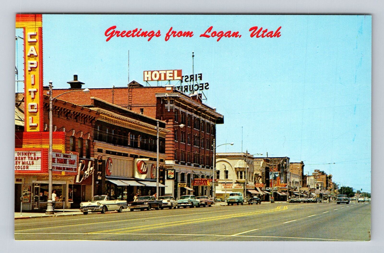 Logan UT-Utah, Main Street, Advertisement, Antique, Vintage Souvenir Postcard