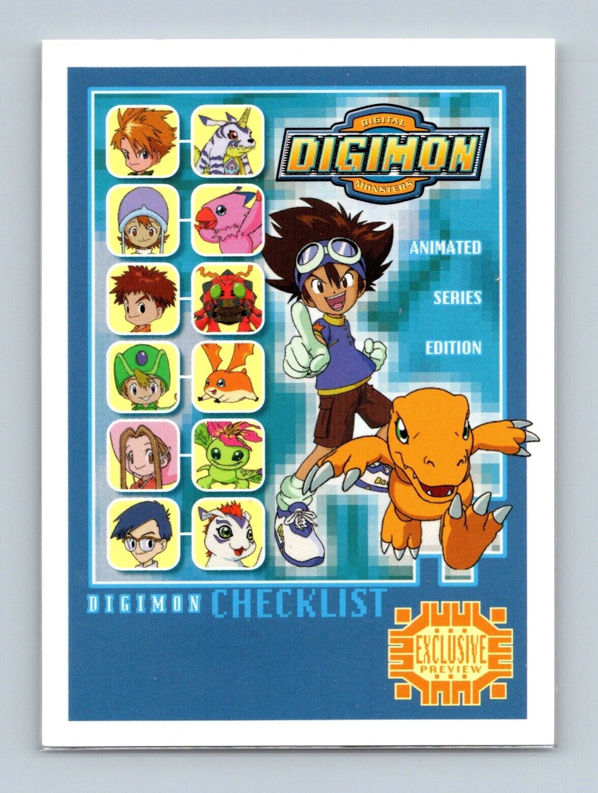 1999 Upper Deck Digimon Series 1 Checklist Exclusive Preview Animated Series NM