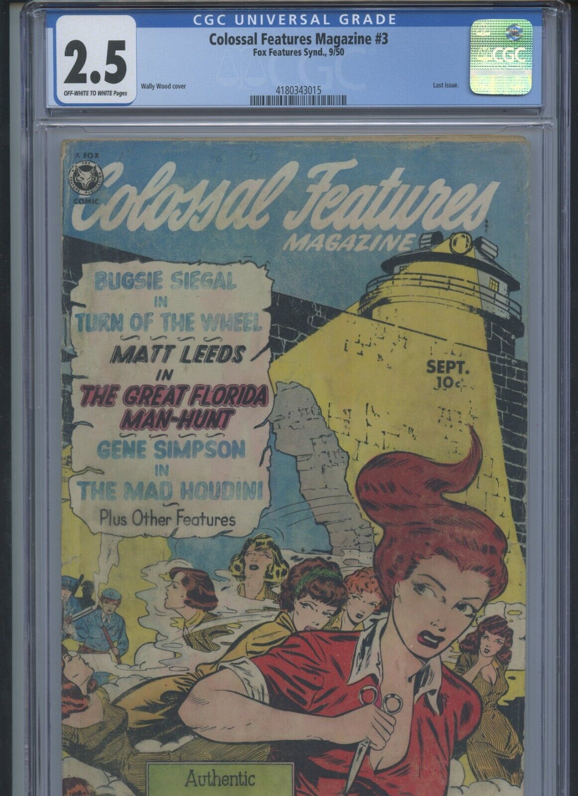 Colossal Features Magazine #3 1950 CGC 2.5 (Last Issue)~